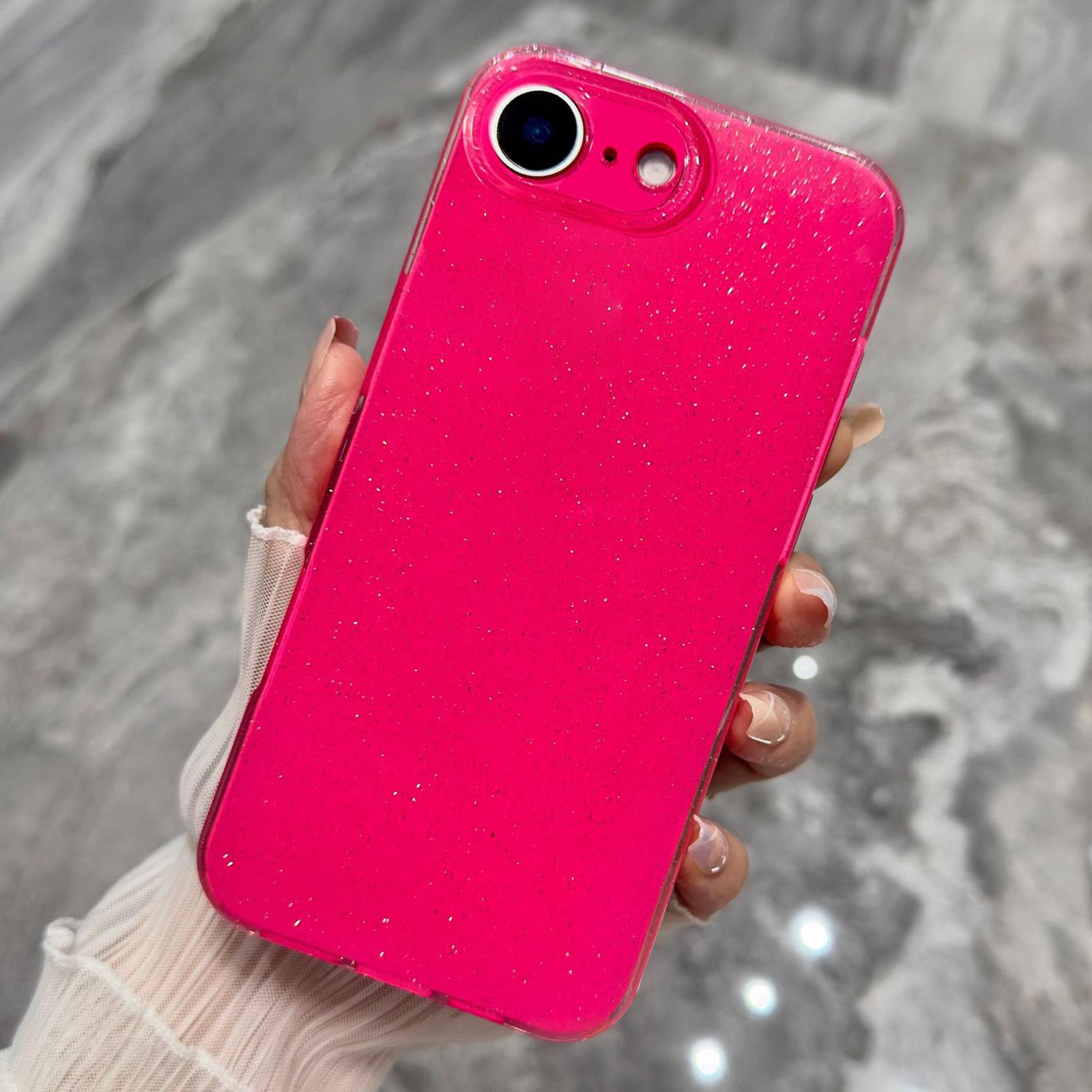 For iPhone 17e / 16e Jelly Glitter Solid Color TPU Phone Case(Rose Red) - Shopkiz.com