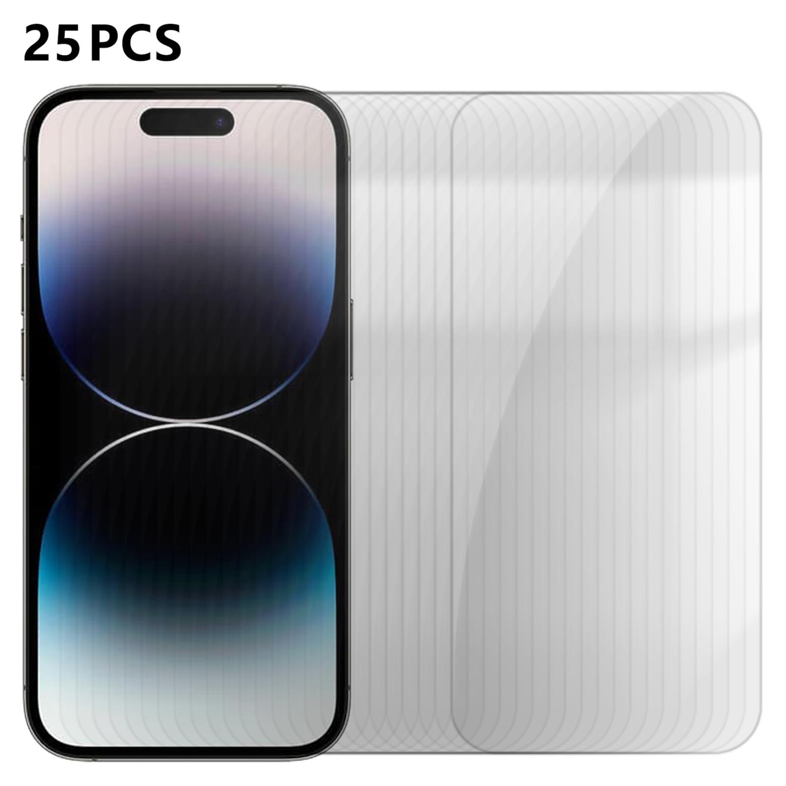 For iPhone 14 Pro 25pcs High-Aluminum Semi-Screen Anti-Fingerprint HD Tempered Glass Film - Shopkiz.com