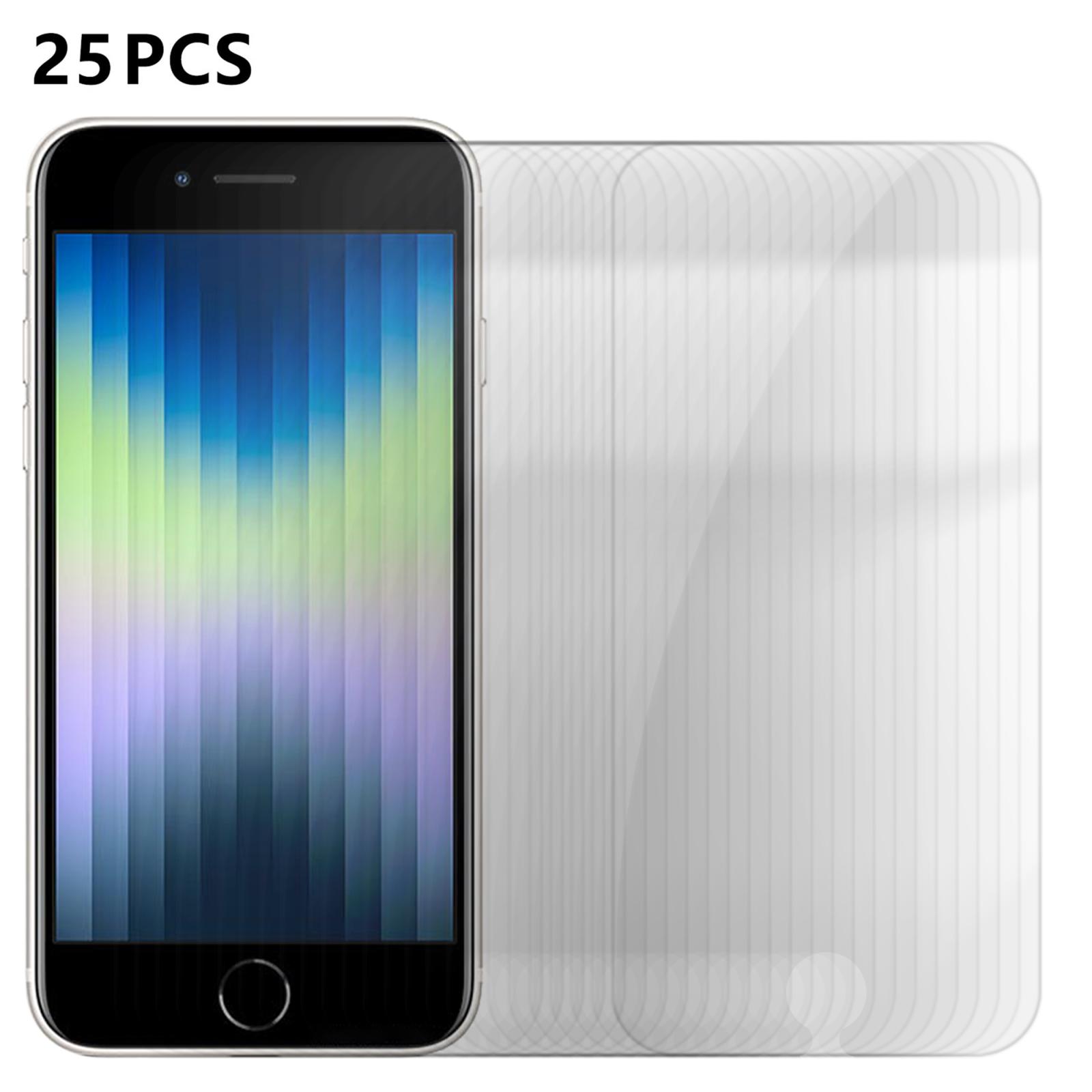 For iPhone SE 2022 / 2020 25pcs High-Aluminum Semi-Screen Anti-Fingerprint HD Tempered Glass Film - Shopkiz.com