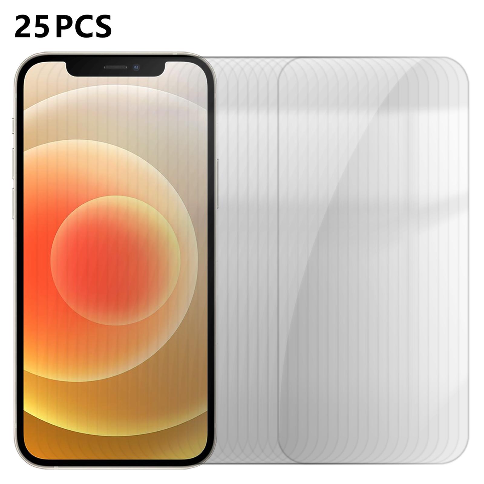 For iPhone 12 25pcs High-Aluminum Semi-Screen Anti-Fingerprint HD Tempered Glass Film - Shopkiz.com