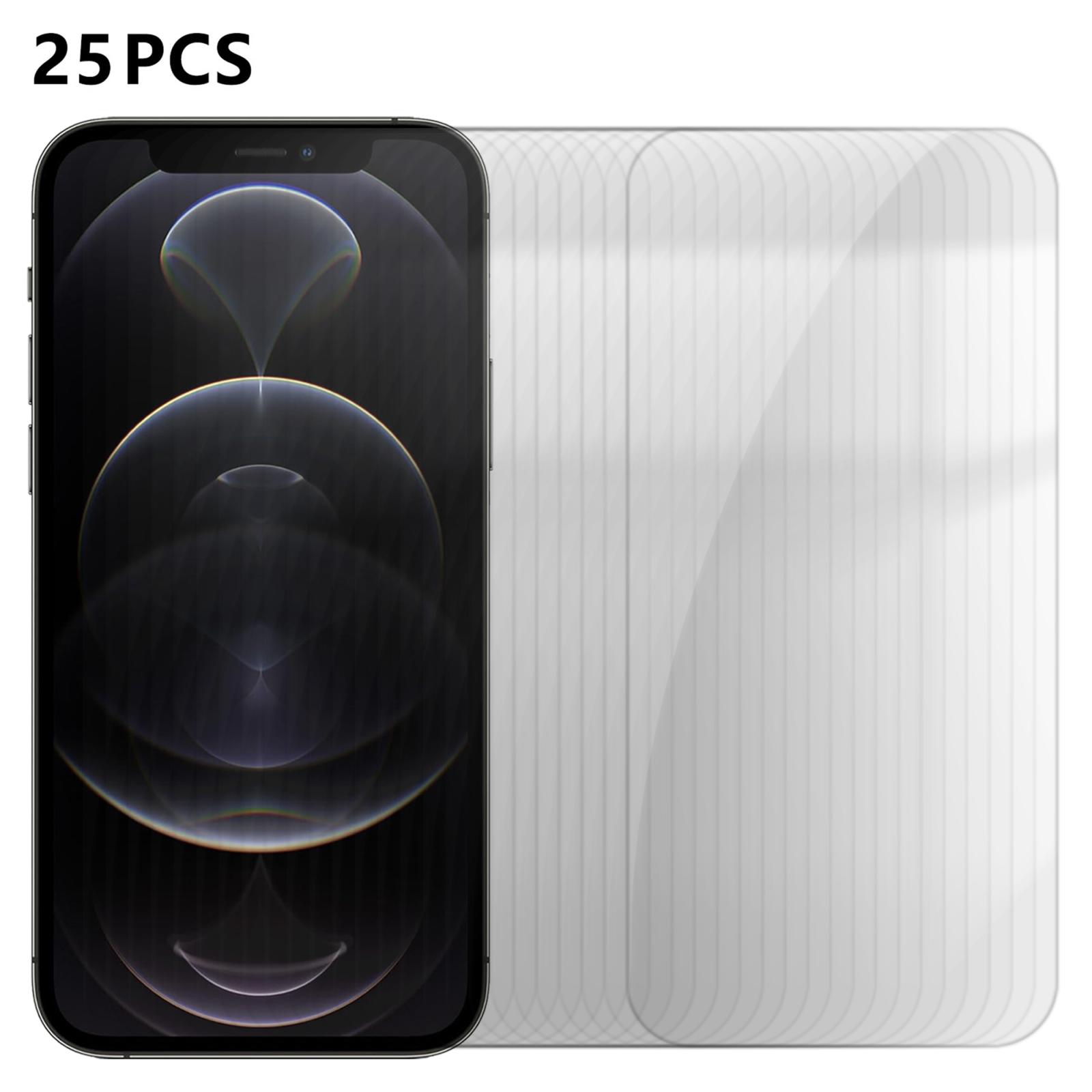 For iPhone 12 Pro Max 25pcs High-Aluminum Semi-Screen Anti-Fingerprint HD Tempered Glass Film - Shopkiz.com