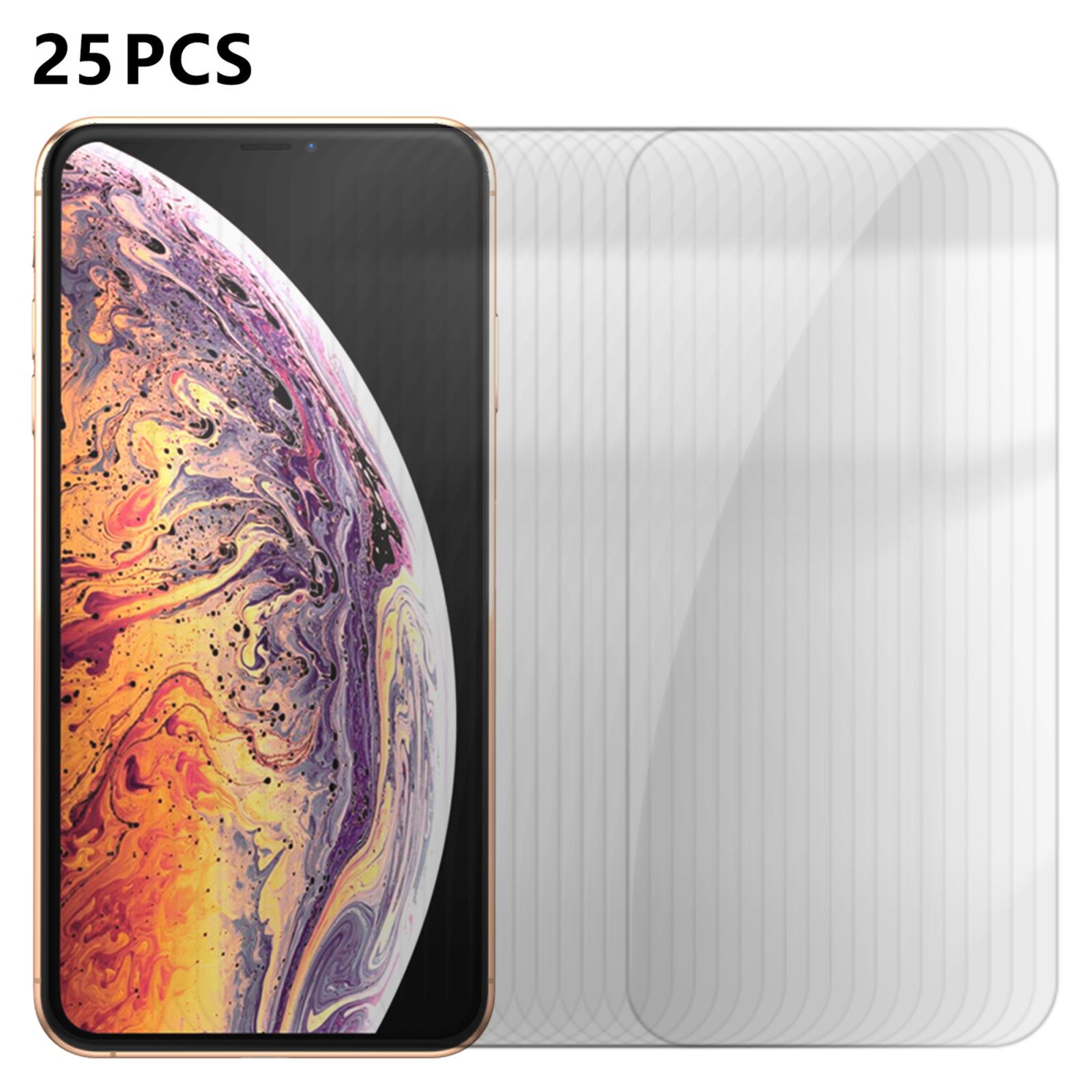 For iPhone XS Max 25pcs High-Aluminum Semi-Screen Anti-Fingerprint HD Tempered Glass Film - Shopkiz.com