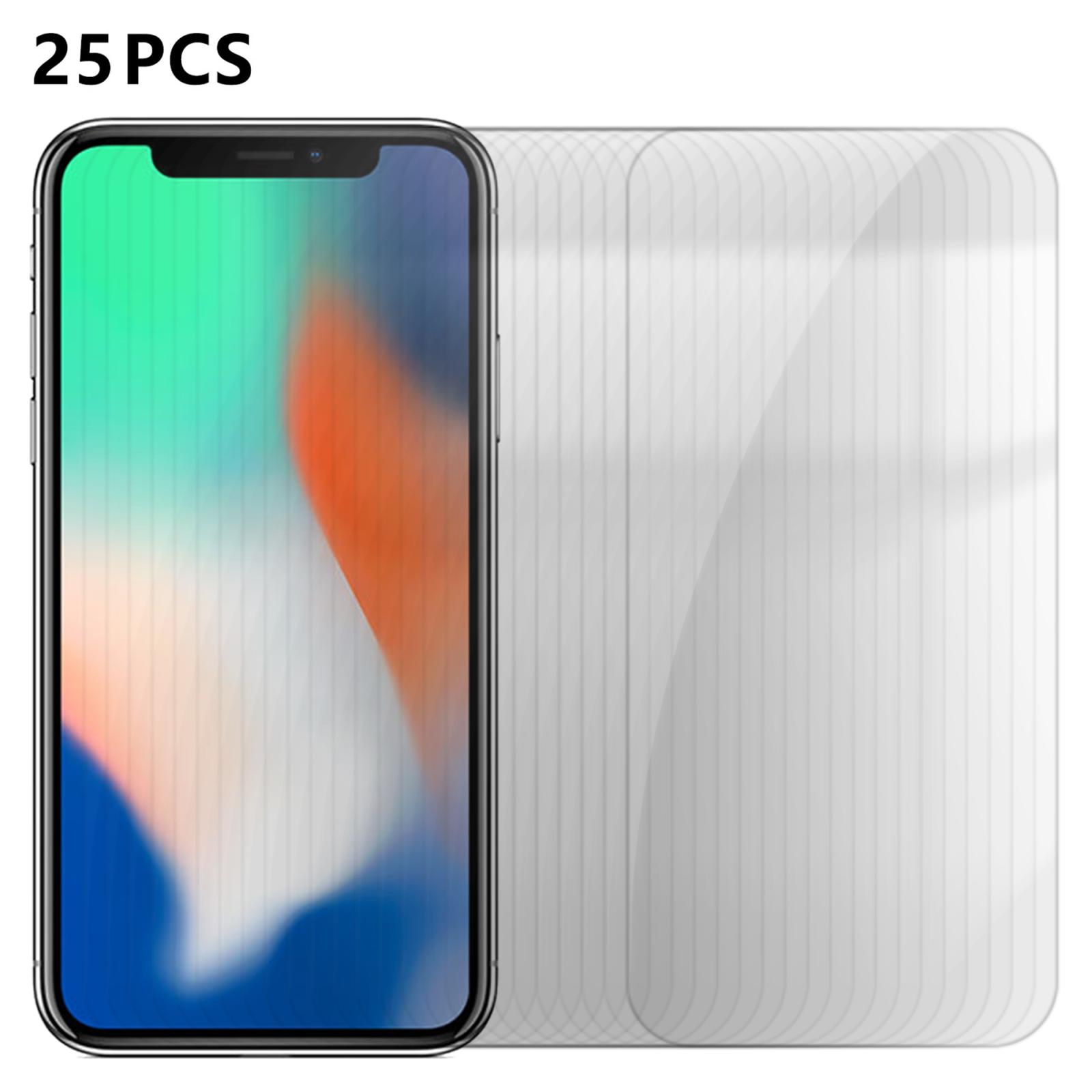 For iPhone X 25pcs High-Aluminum Semi-Screen Anti-Fingerprint HD Tempered Glass Film - Shopkiz.com