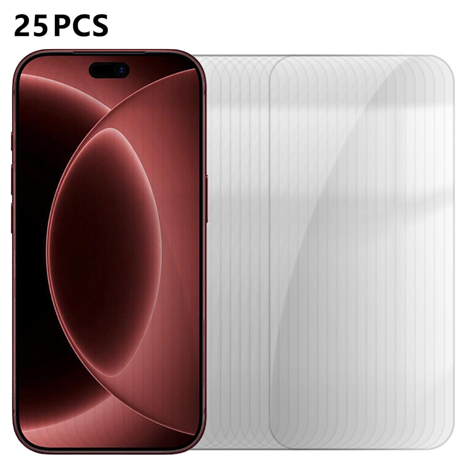 For iPhone 18 Pro 25pcs High-Aluminum Semi-Screen Anti-Fingerprint HD Tempered Glass Film - Shopkiz.com