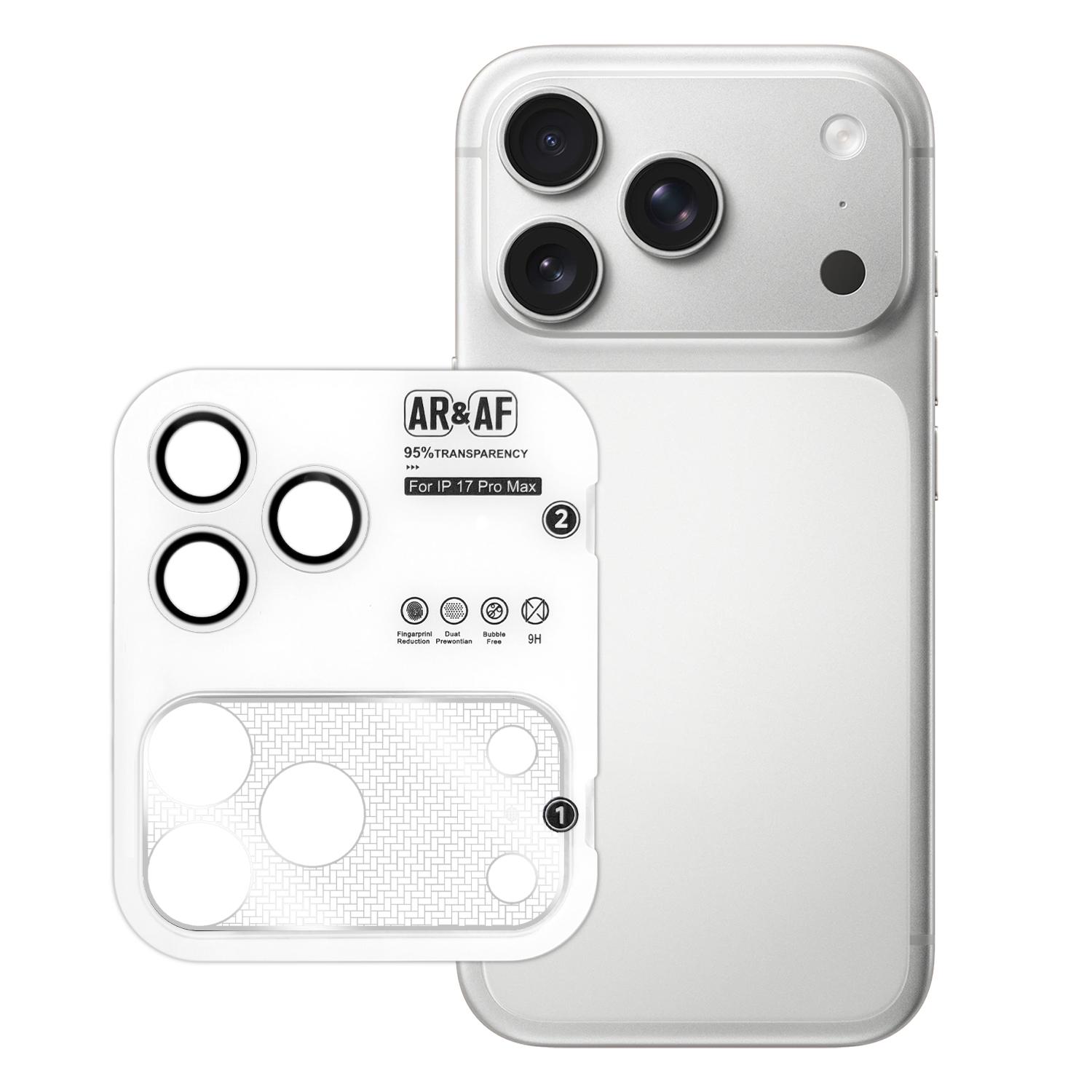 For iPhone 17 Pro Max Cicada Pupa Wing AR Anti-Reflective Titanium Metal Positioning Ring Camera Lens Film(Silver) - Shopkiz.com