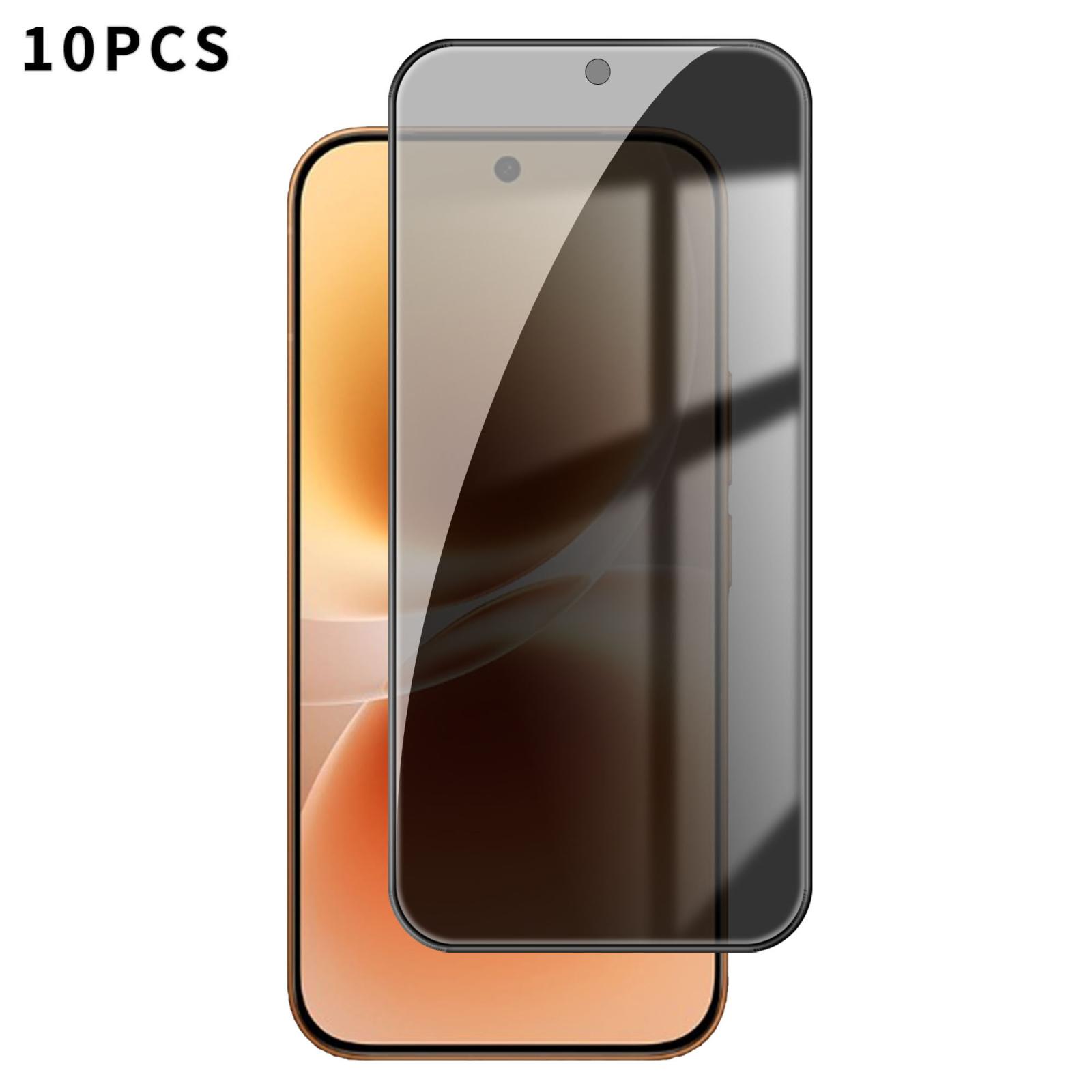 For vivo X300 E 5G 10pcs Kalebol High-Aluminum Screen-Printed Full-Coverage Black-Border Privacy Tempered Glass Film - Shopkiz.com