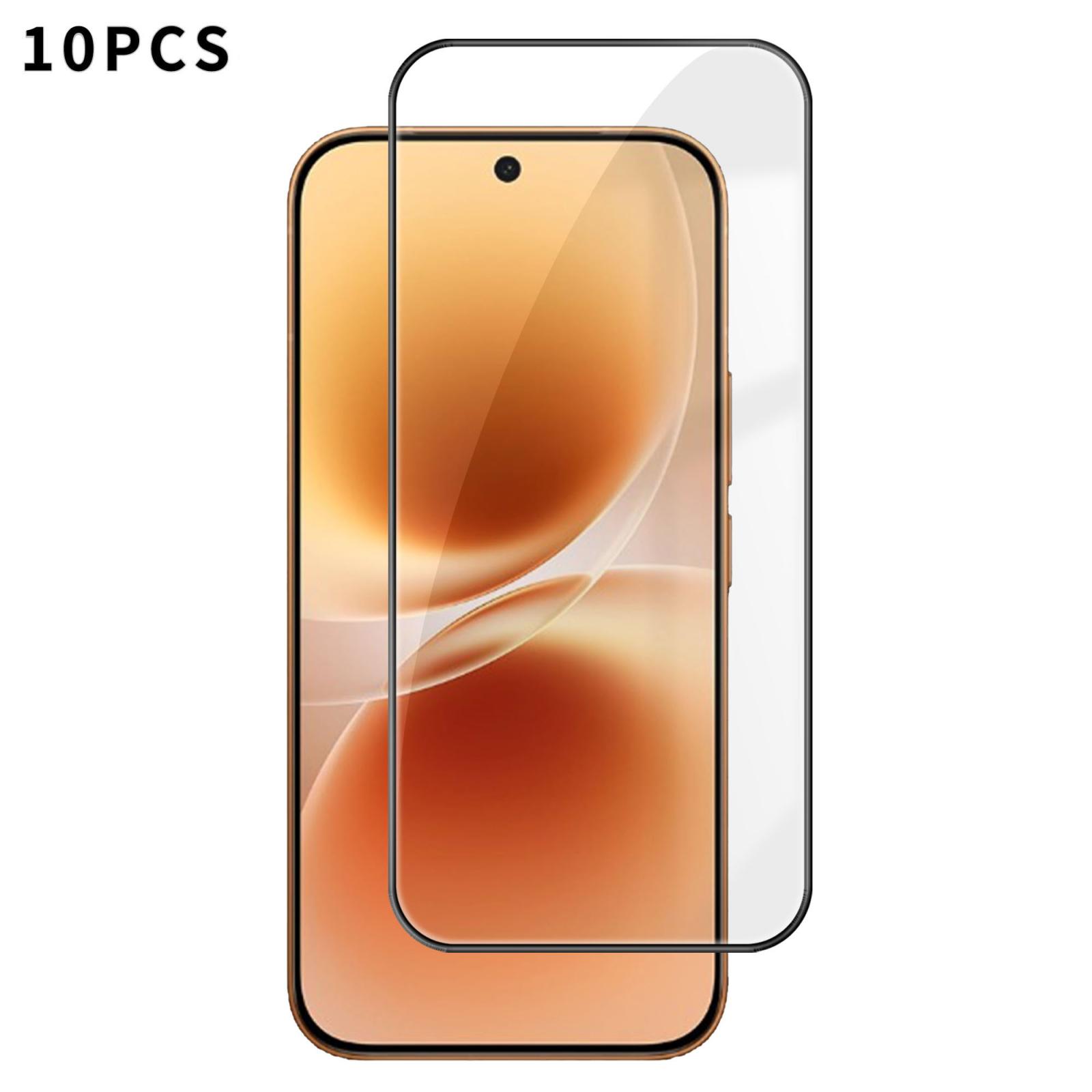 For vivo X300 E 5G 10pcs Kalebol High-Aluminum Screen-Printed Full-Coverage Anti-Fingerprint Black-Bordered HD Tempered Glass Film - Shopkiz.com