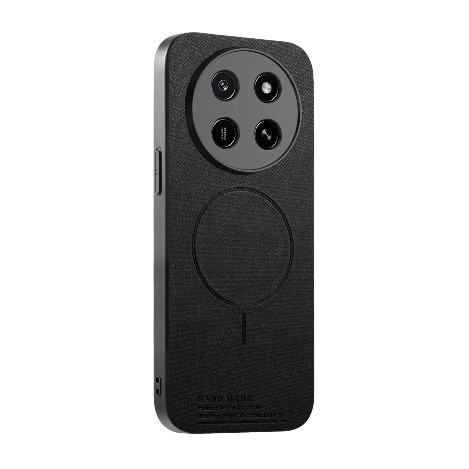 For Honor X80 Pro Max 5G Fabric Magnetic PU Back Cover Phone Case(Black) - Shopkiz.com