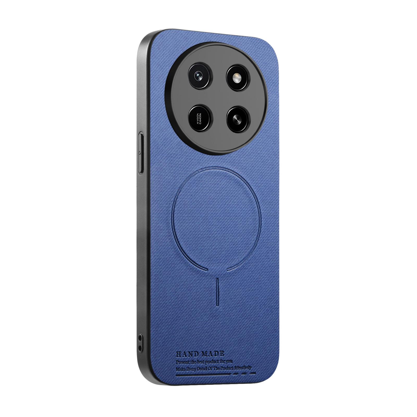 For Honor X80 Pro Max 5G Fabric Magnetic PU Back Cover Phone Case(Blue) - Shopkiz.com