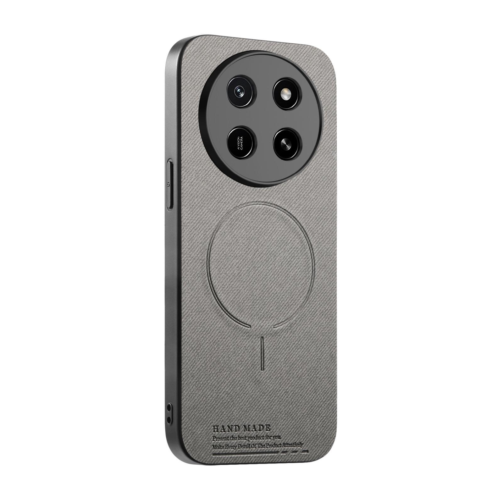 For Honor X80 Pro Max 5G Fabric Magnetic PU Back Cover Phone Case(Gray) - Shopkiz.com