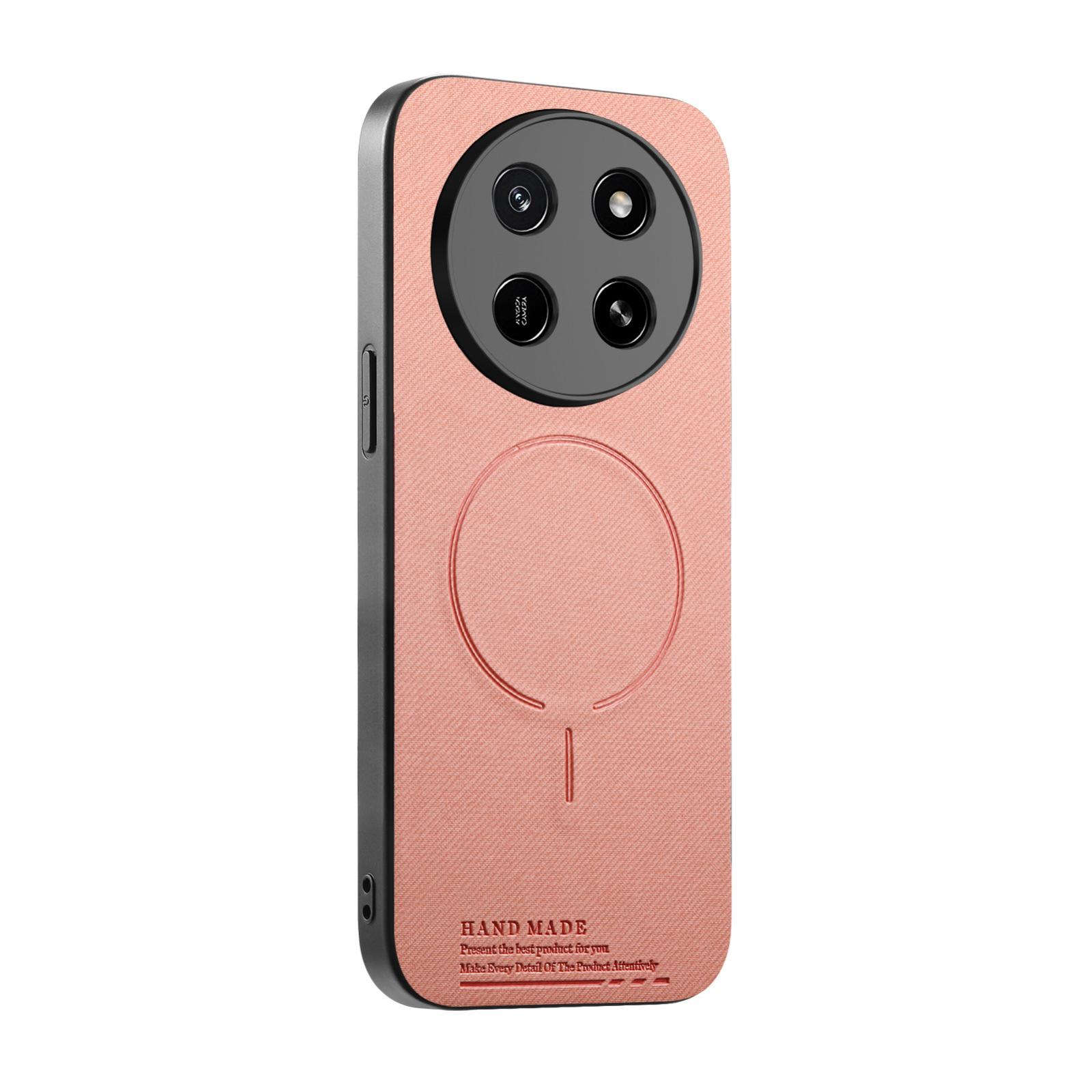 For Honor X80 Pro Max 5G Fabric Magnetic PU Back Cover Phone Case(Pink) - Shopkiz.com