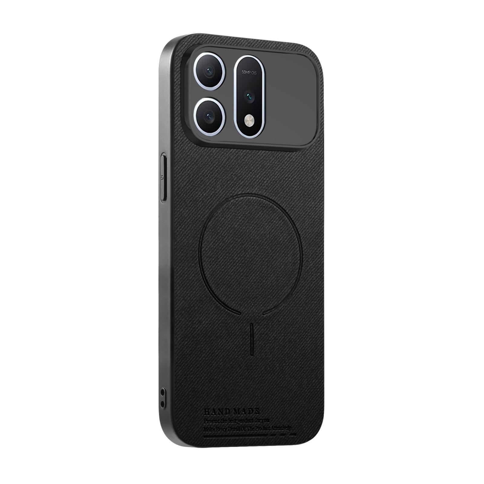 For Honor Win Turbo 5G Fabric Magnetic PU Back Cover Phone Case(Black) - Shopkiz.com