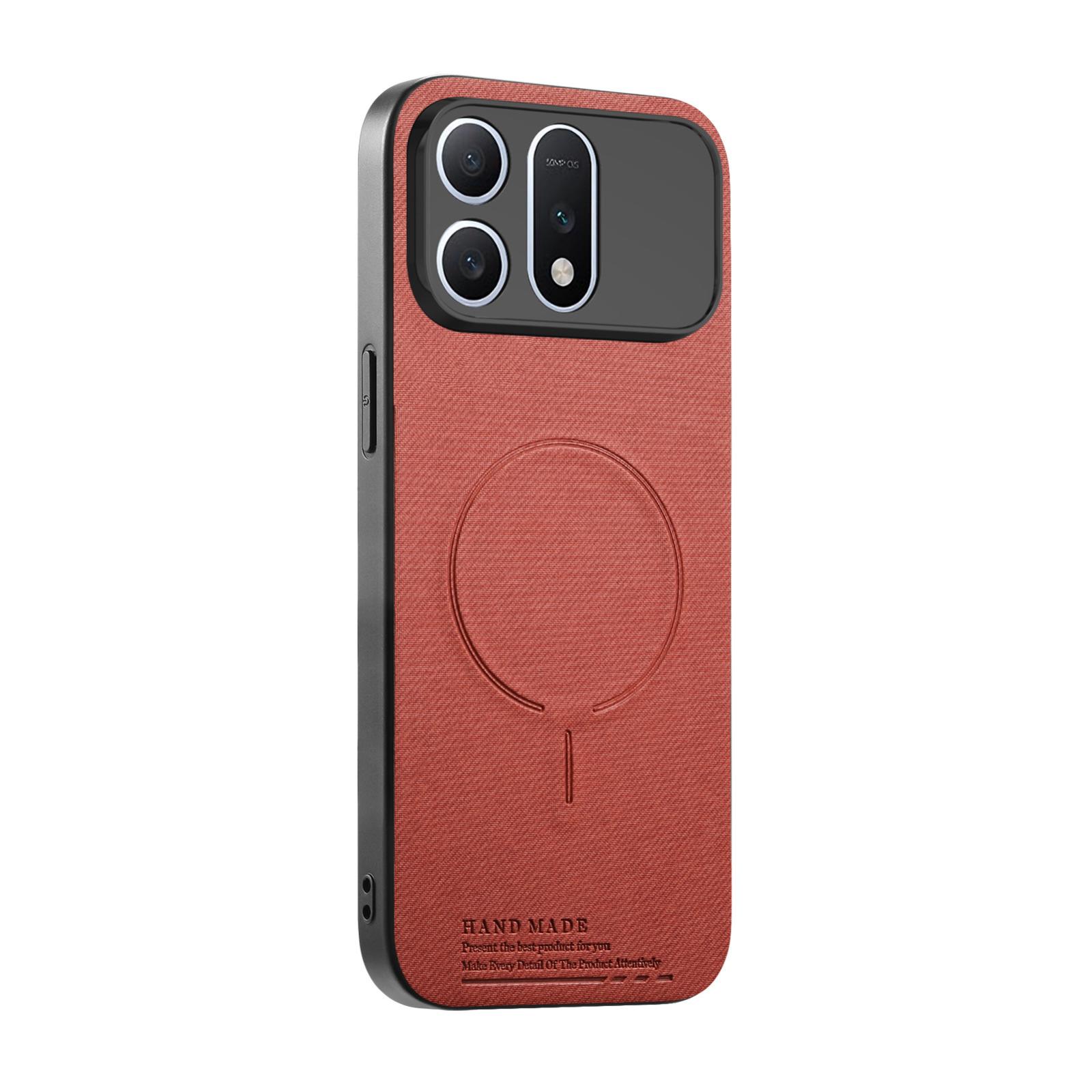 For Honor Win Turbo 5G Fabric Magnetic PU Back Cover Phone Case(Brown) - Shopkiz.com
