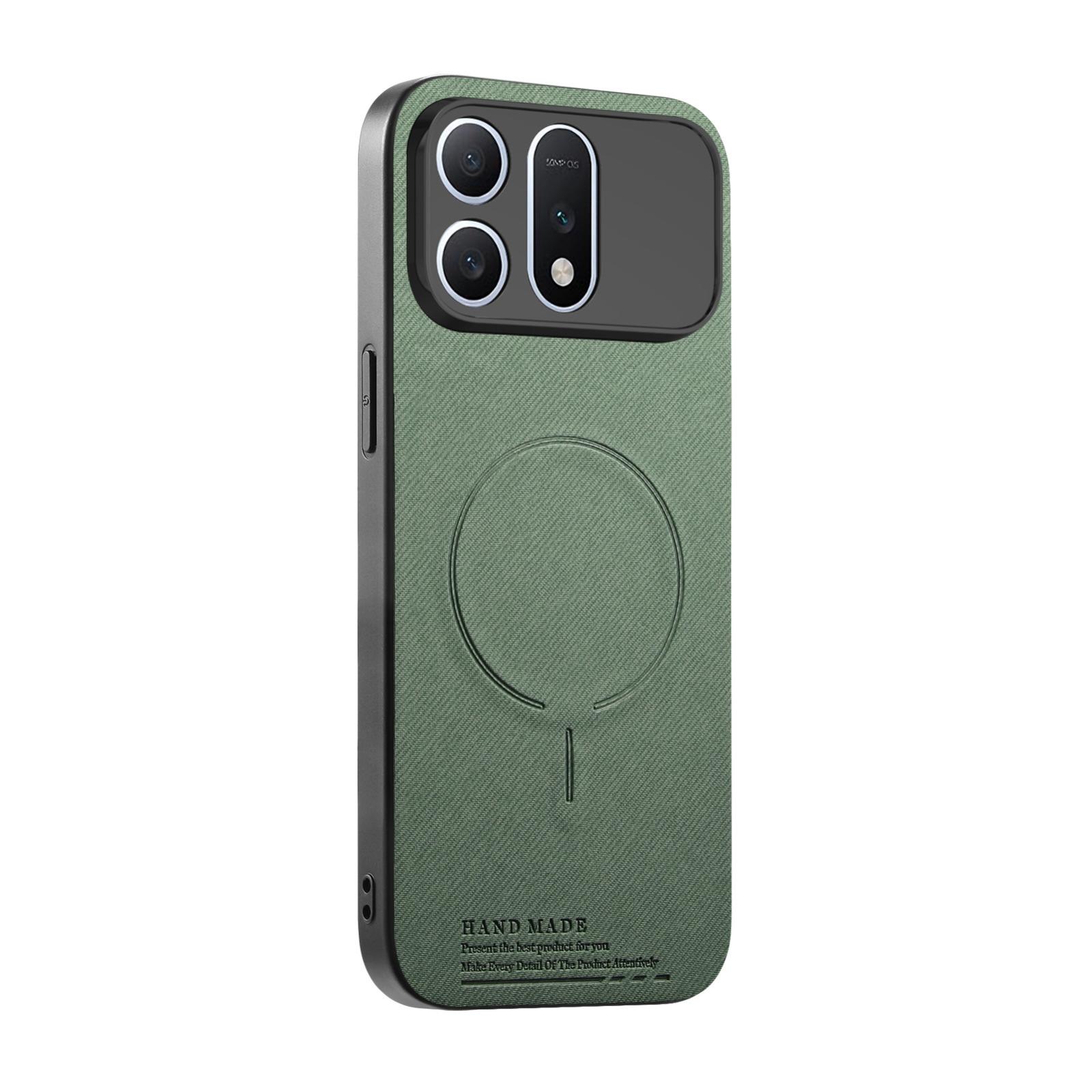 For Honor Win Turbo 5G Fabric Magnetic PU Back Cover Phone Case(Green) - Shopkiz.com