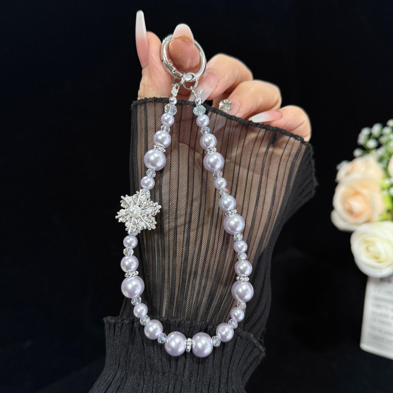 Snowflake Pearl Crystal Chain(Purple) - Shopkiz.com
