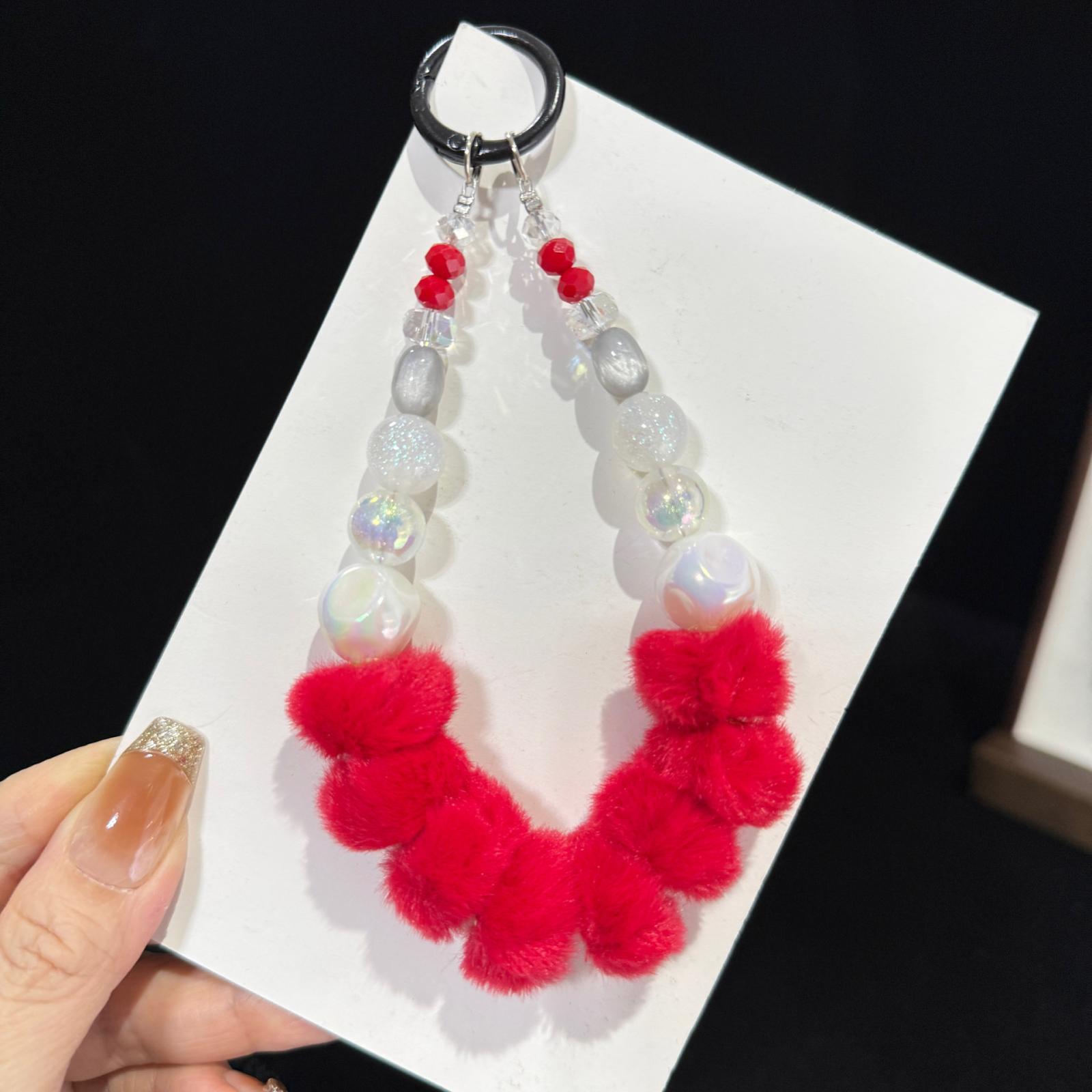 Plush Candy Crystal Beaded Chain(Red) - Shopkiz.com