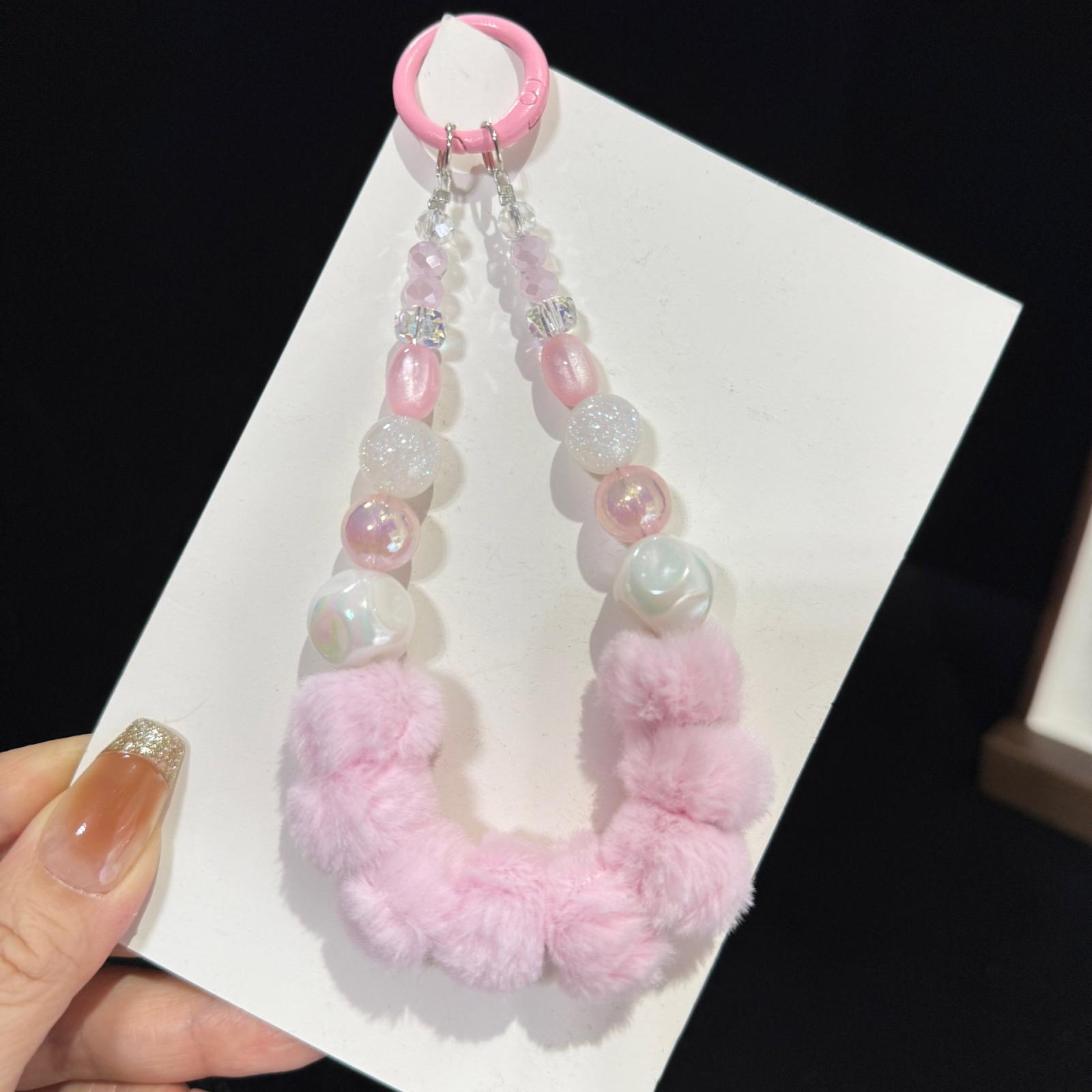 Plush Candy Crystal Beaded Chain(Pink) - Shopkiz.com