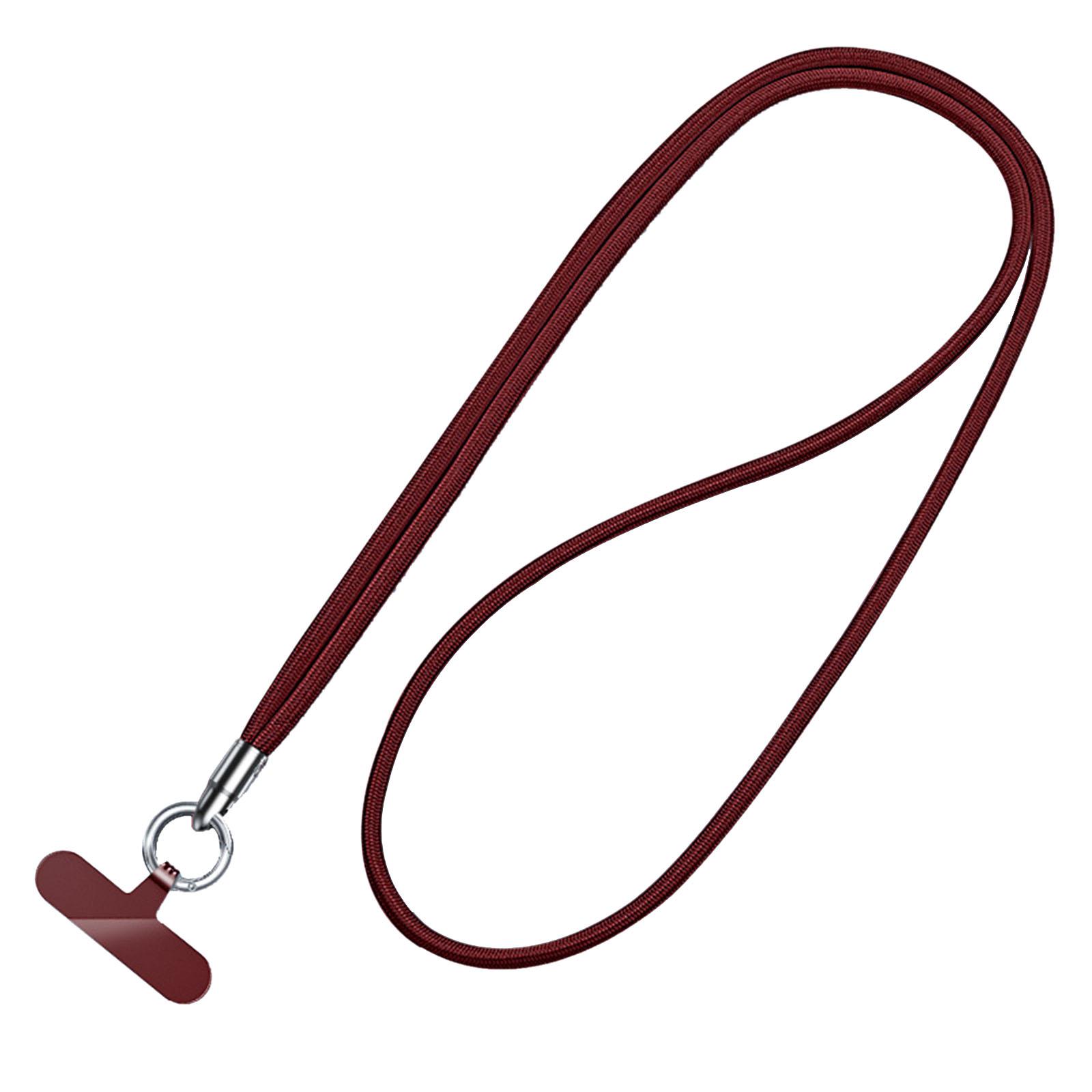 Bullet-Shaped Ring Clip Cell Phone Lanyard, Length:120cm Crossbody Style(Burgundy) - Shopkiz.com
