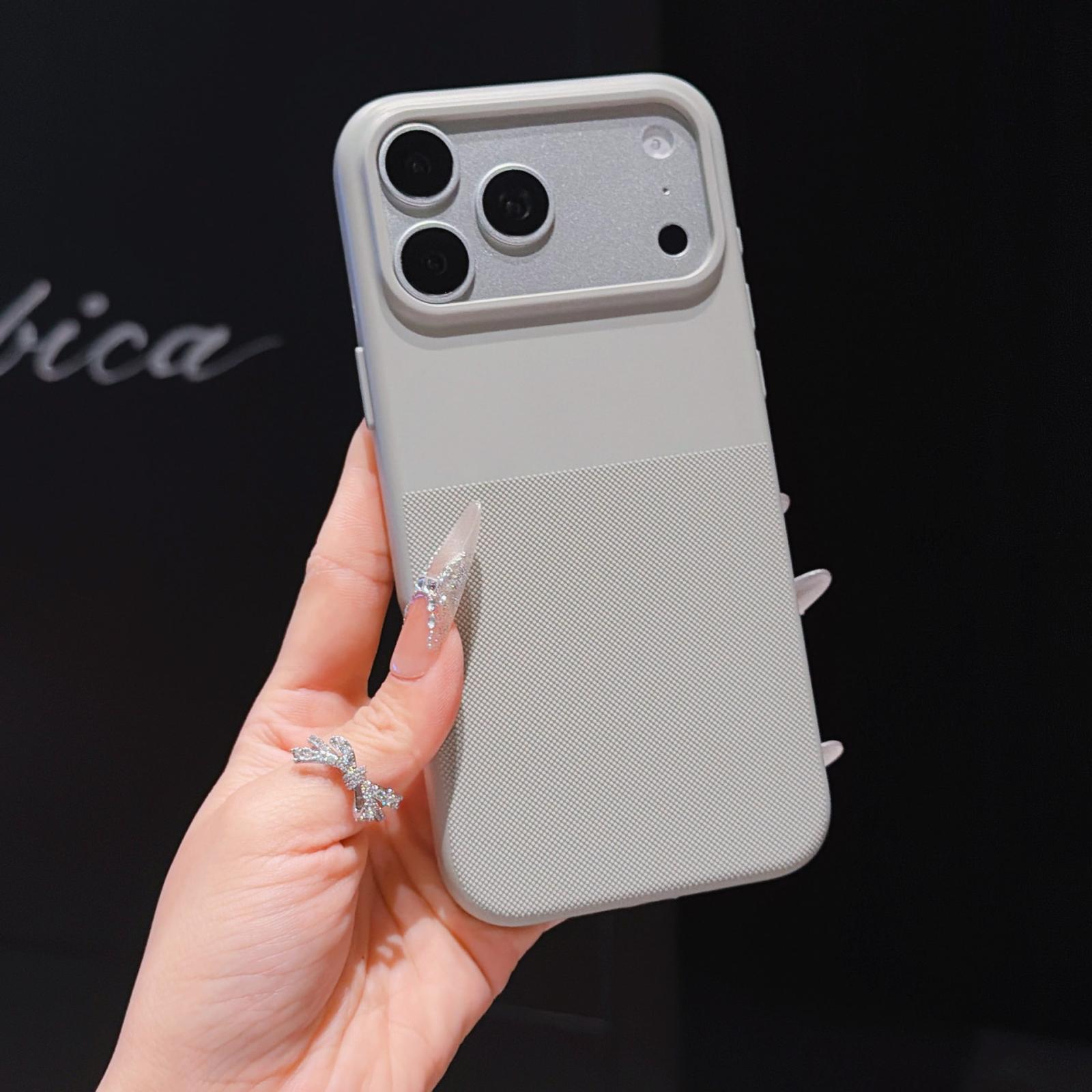 For iPhone 17 Pro Imitation Dot-texture TPU Phone Case(Gray) - Shopkiz.com