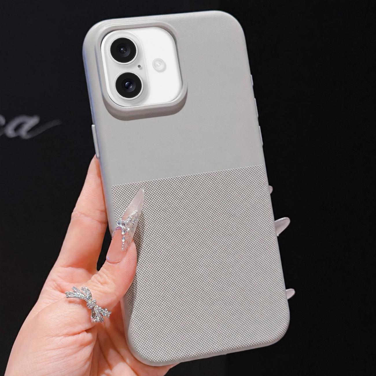 For iPhone 17 Imitation Dot-texture TPU Phone Case(Gray) - Shopkiz.com