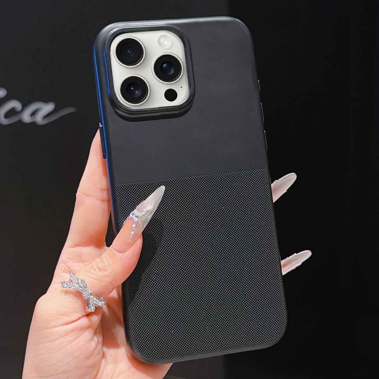For iPhone 15 Pro Imitation Dot-texture TPU Phone Case(Black) - Shopkiz.com