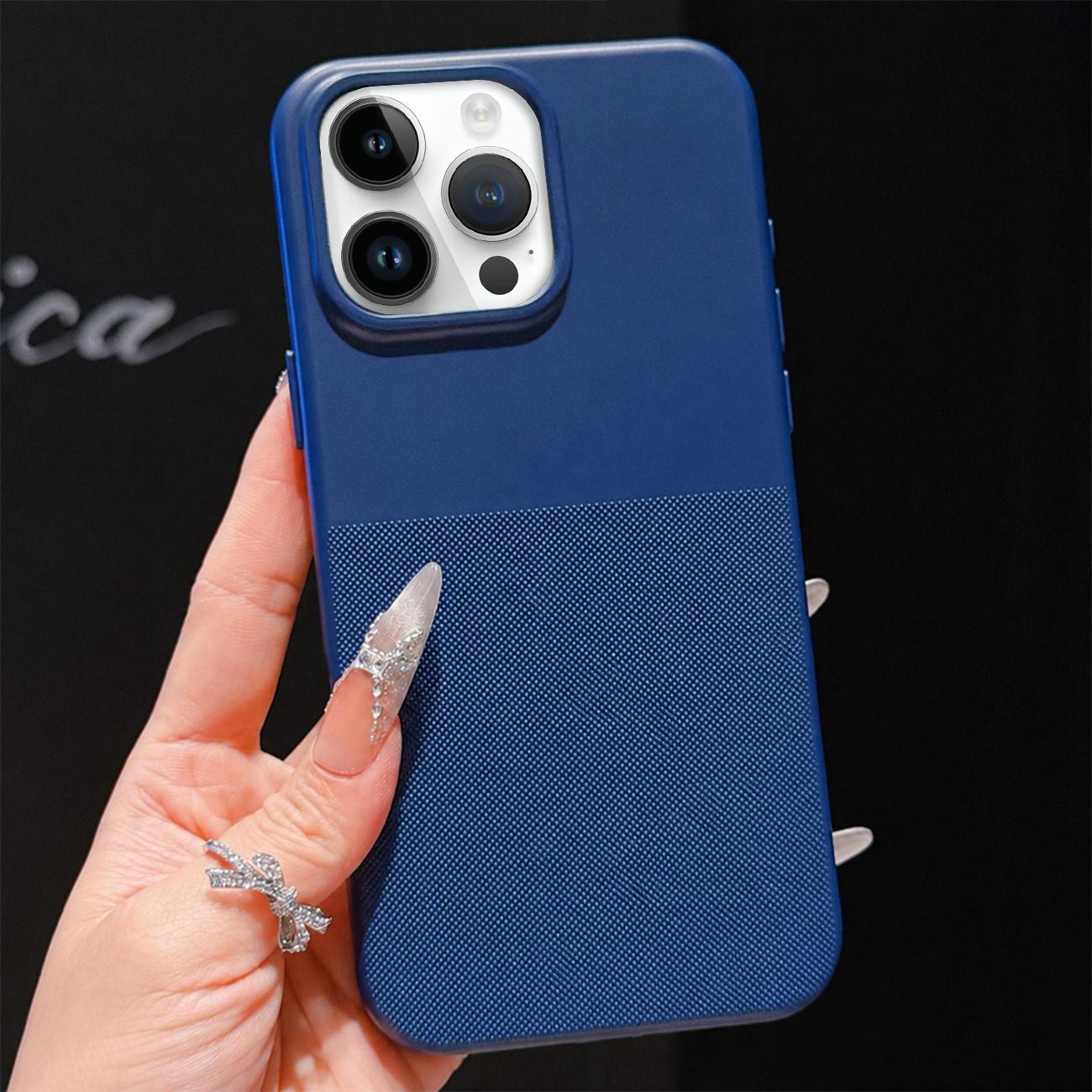 For iPhone 14 Pro Imitation Dot-texture TPU Phone Case(Blue) - Shopkiz.com