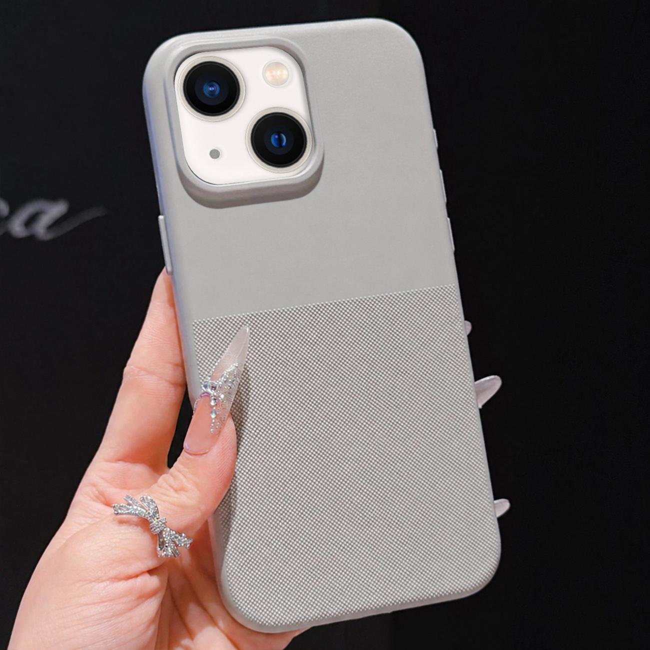 For iPhone 13 Imitation Dot-texture TPU Phone Case(Gray) - Shopkiz.com