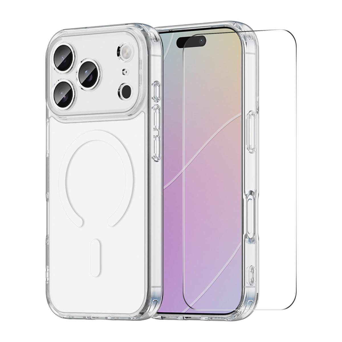 For iPhone 18 Pro Max ENKAY Hat-Prince Magnetic Matte Translucent Phone Case with Large Arc Film(Transparent) - Shopkiz.com