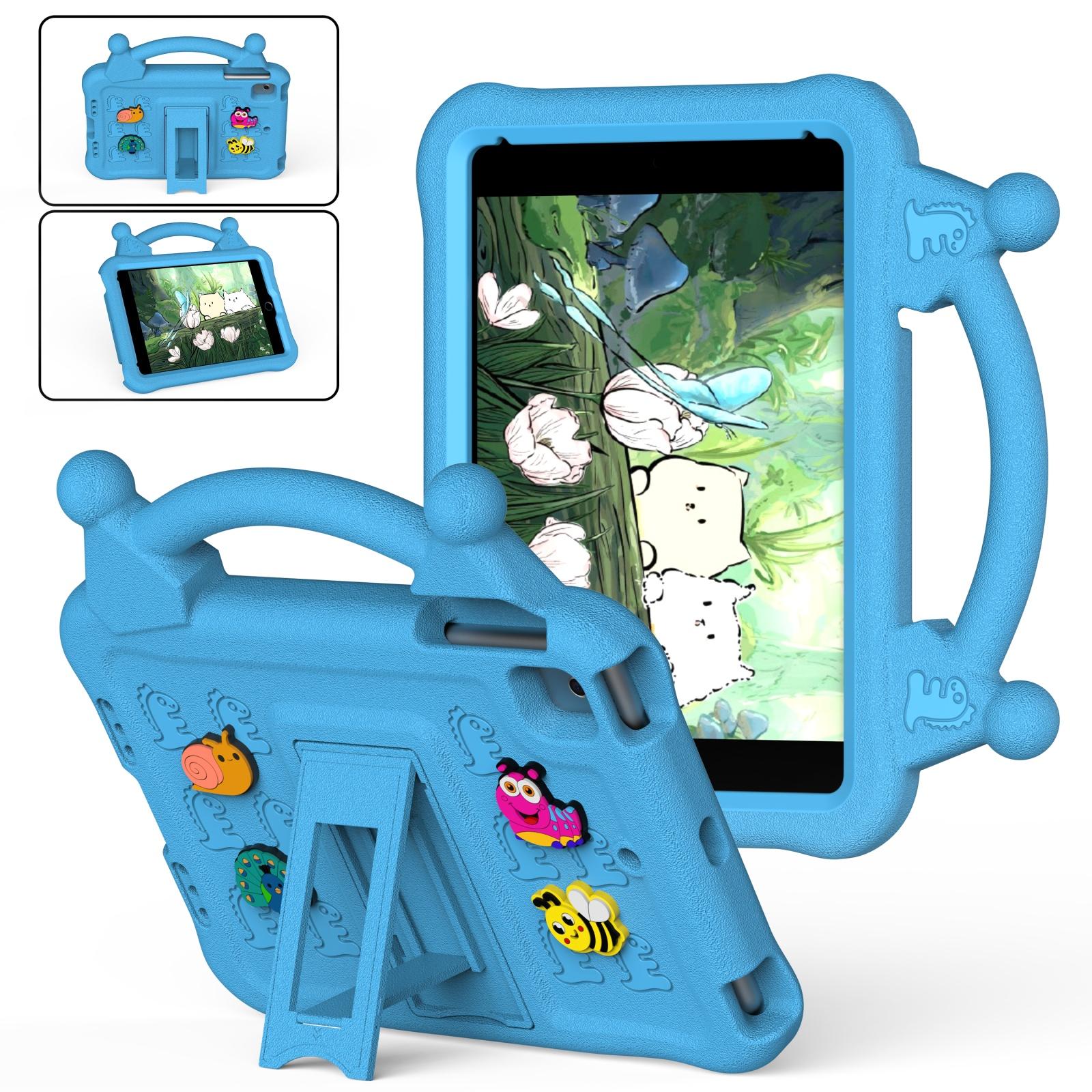 For iPad mini 5 / mini 4 / mini 3 Animal Paradise Handle EVA Tablet Case with Holder(Sky Blue) - Shopkiz.com