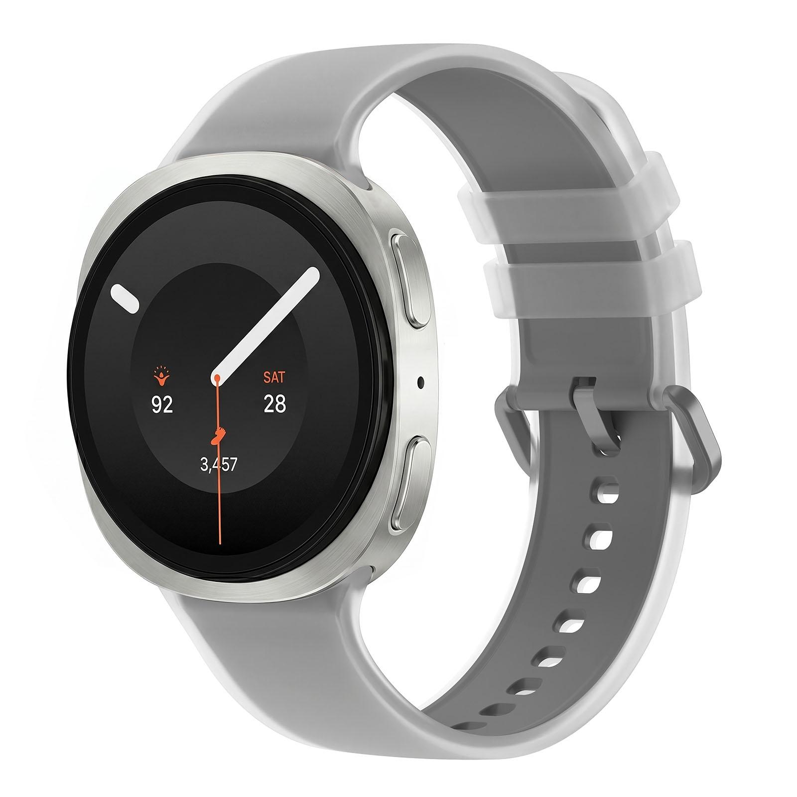 For Galaxy Watch 9 / 8 / 8 Classic Translucent Jelly Colorful Clasp Silicone Watch Band, Size:S(Gray) - Shopkiz.com