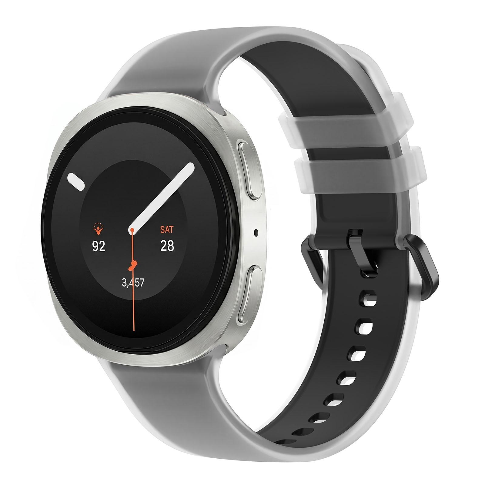 For Galaxy Watch 9 / 8 / 8 Classic Translucent Jelly Colorful Clasp Silicone Watch Band, Size:L(Black) - Shopkiz.com