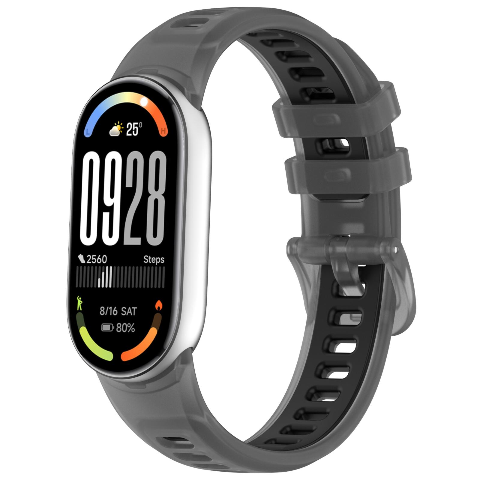For Xiaomi Smart Band 10 / 9 / 8 Translucent Jelly Silicone Watch Band(Polar Night Black) - Shopkiz.com
