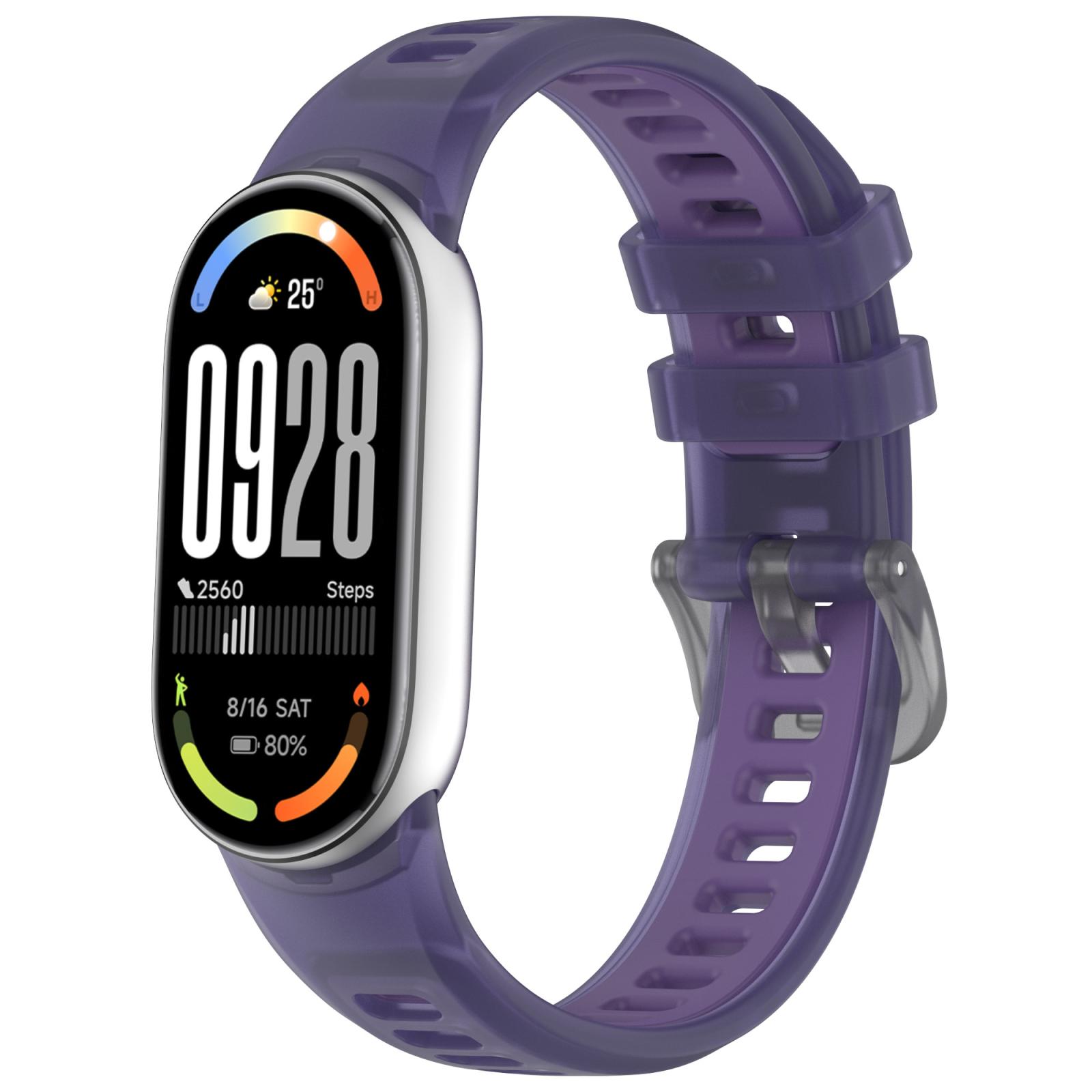 For Xiaomi Smart Band 10 / 9 / 8 Translucent Jelly Silicone Watch Band(Phantom Purple) - Shopkiz.com