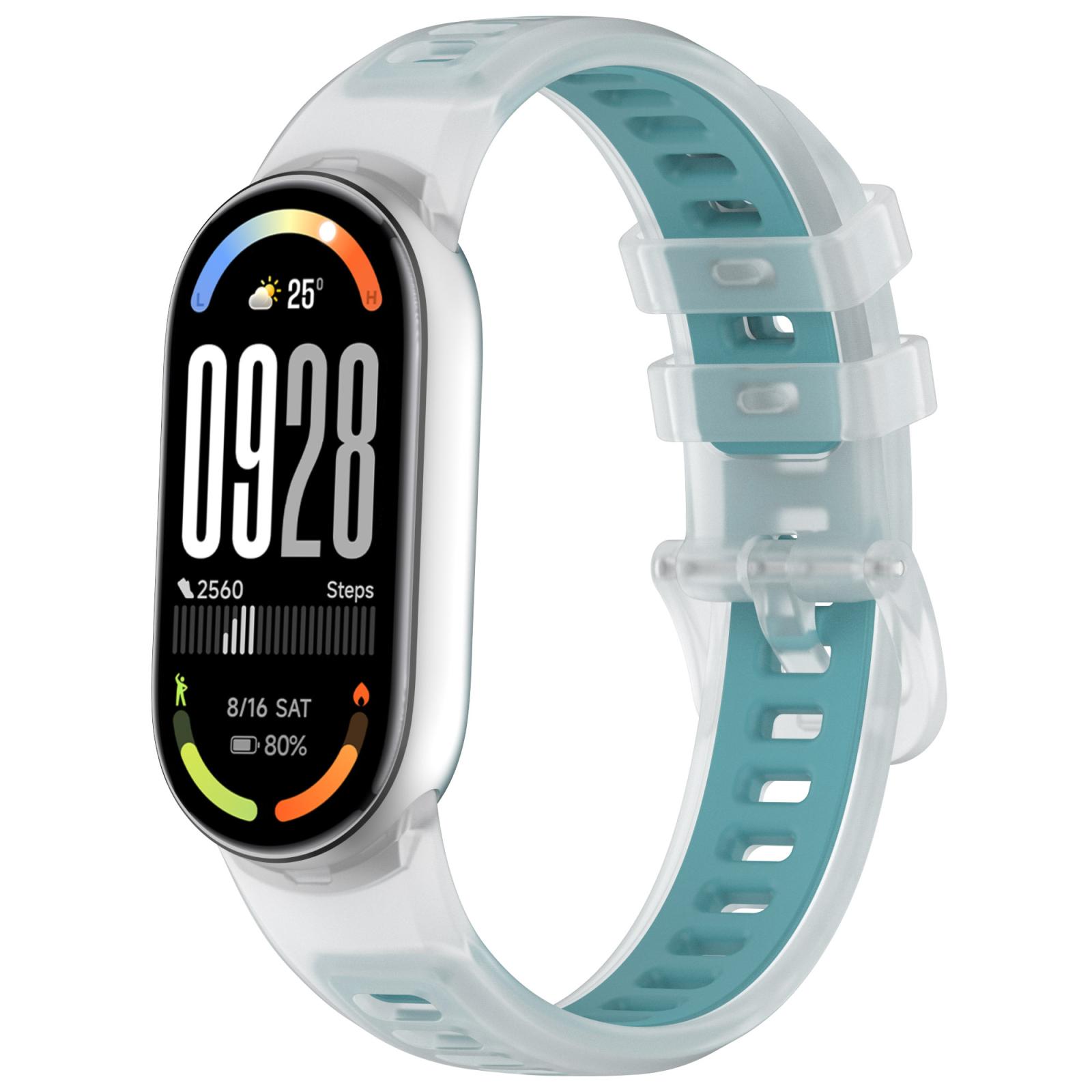 For Xiaomi Smart Band 10 / 9 / 8 Translucent Jelly Silicone Watch Band(Translucent Blue) - Shopkiz.com