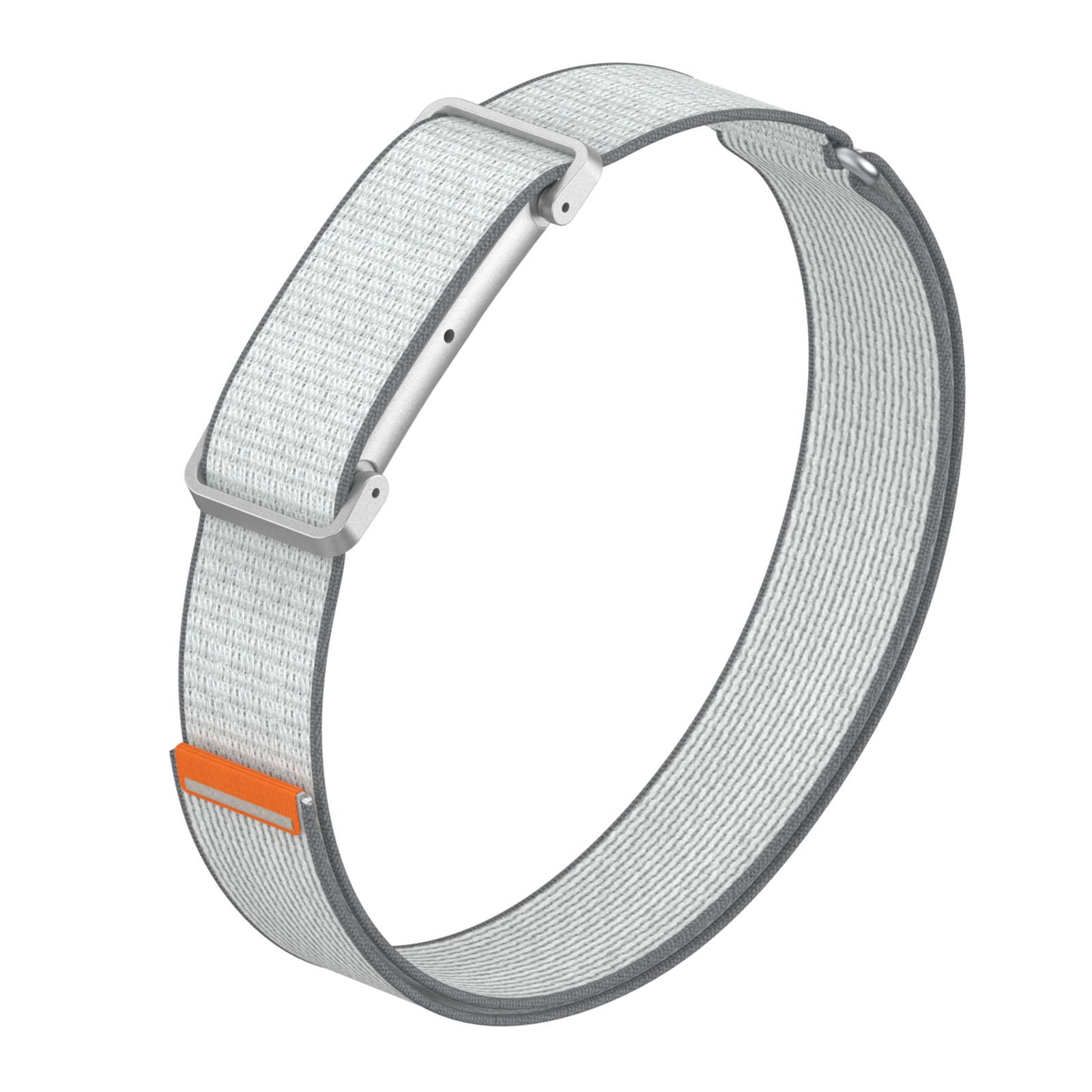 For Google Fitbit Air Adjustable Metal Shell Hybrid Nylon Hook and Loop Fastener Arm Band(Gray) - Shopkiz.com