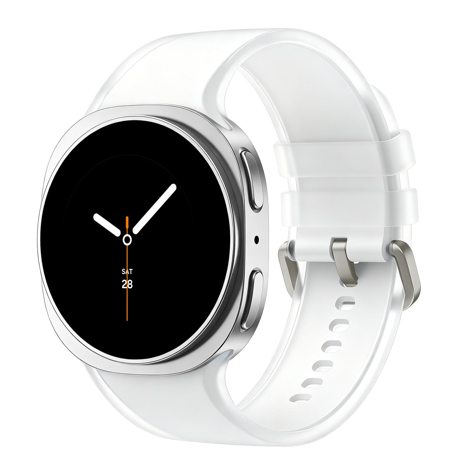 For Galaxy Watch9 / 8 / 8 Classic Translucent Jelly Silicone Watch Band, Size:L(White) - Shopkiz.com