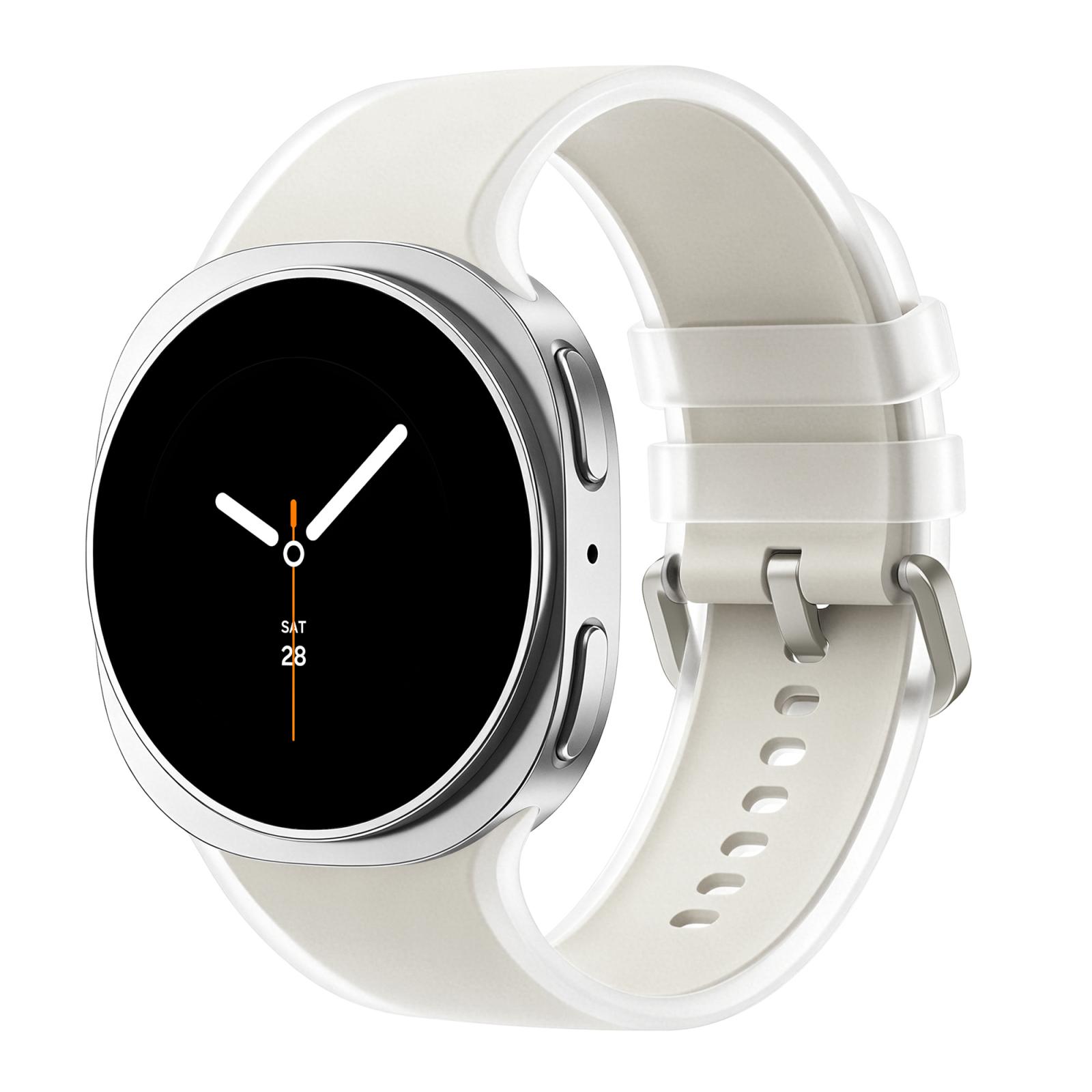 For Galaxy Watch9 / 8 / 8 Classic Translucent Jelly Silicone Watch Band, Size:L(Khaki) - Shopkiz.com