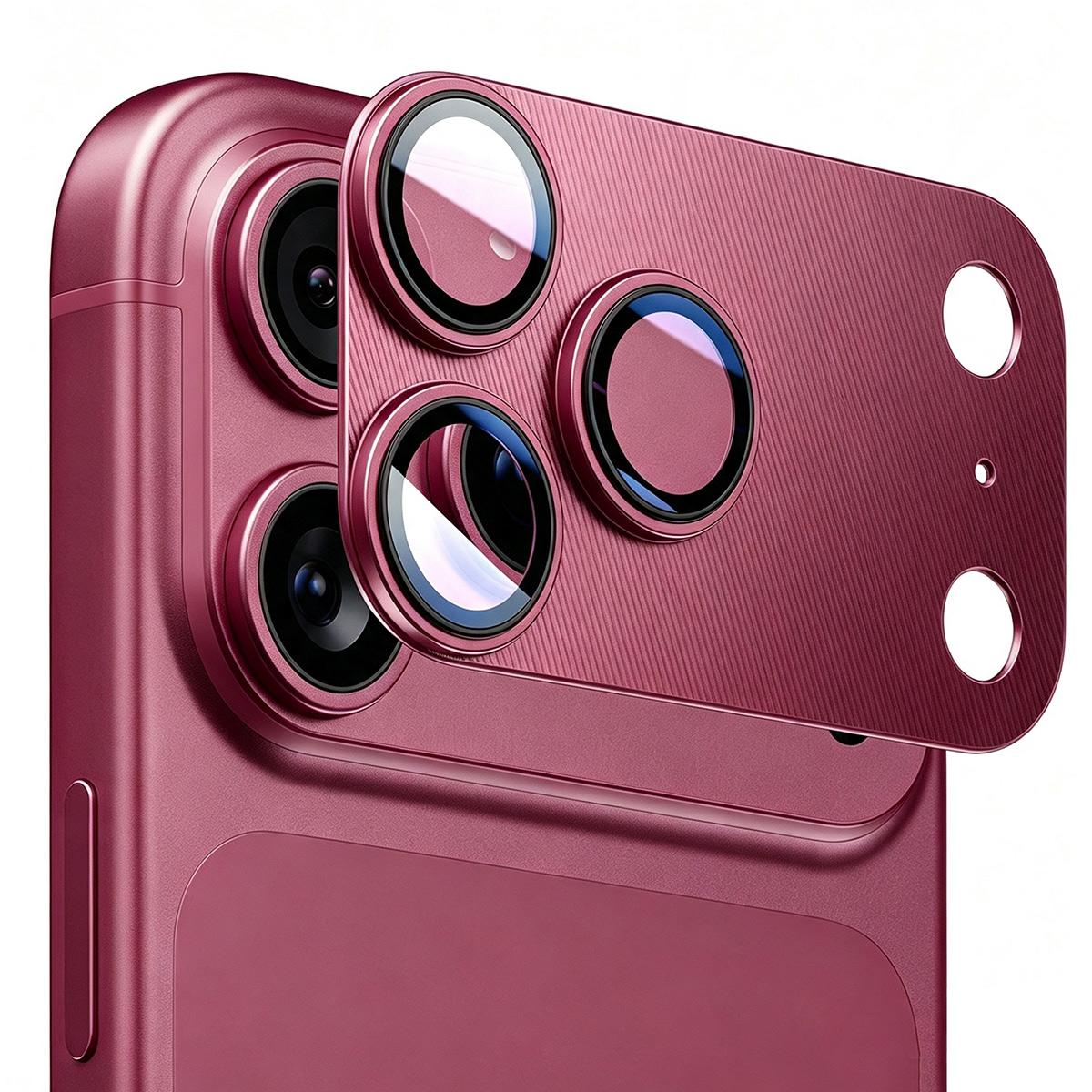 For iPhone 18 Pro Max ENKAY CD Texture Aluminium Alloy Tempered Glass Lens Cover Film(Wine Red) - Shopkiz.com