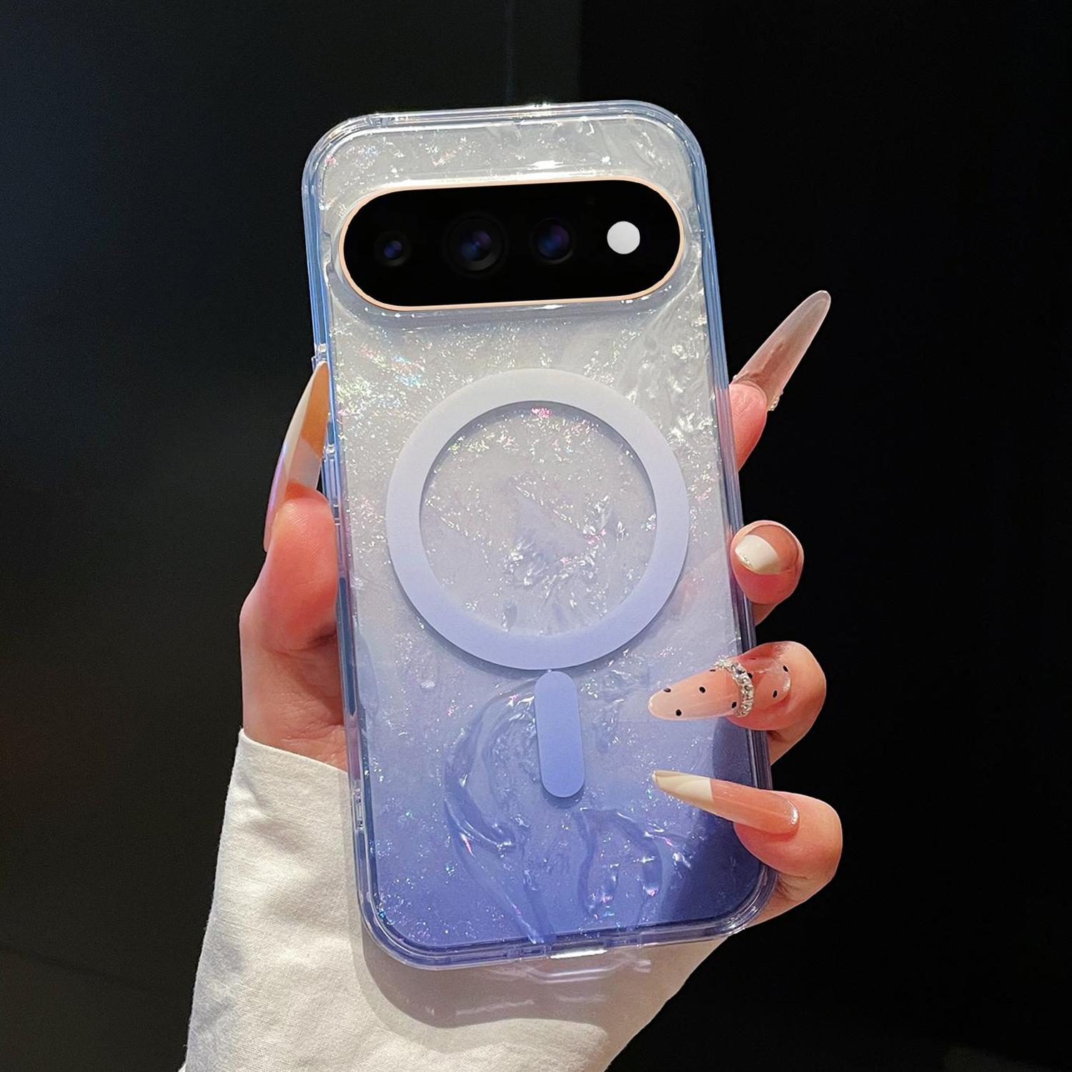 For Google Pixel 11 Pro XL Dreamy Ocean Gradient Magnetic Phone Case(Aurora Purple) - Shopkiz.com