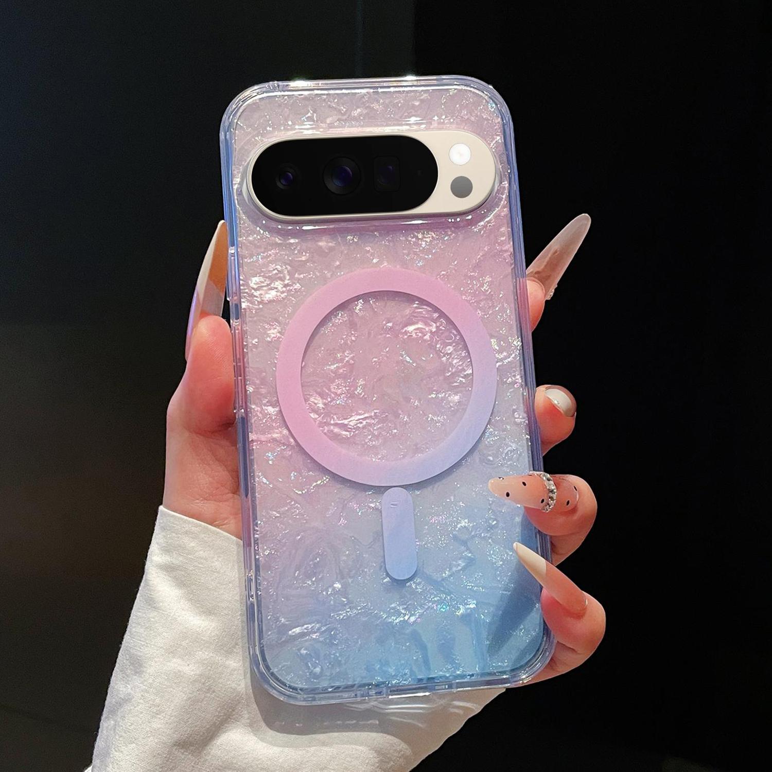 For Google Pixel 10 / 10 Pro Dreamy Ocean Gradient Magnetic Phone Case(Dreamy Pink) - Shopkiz.com