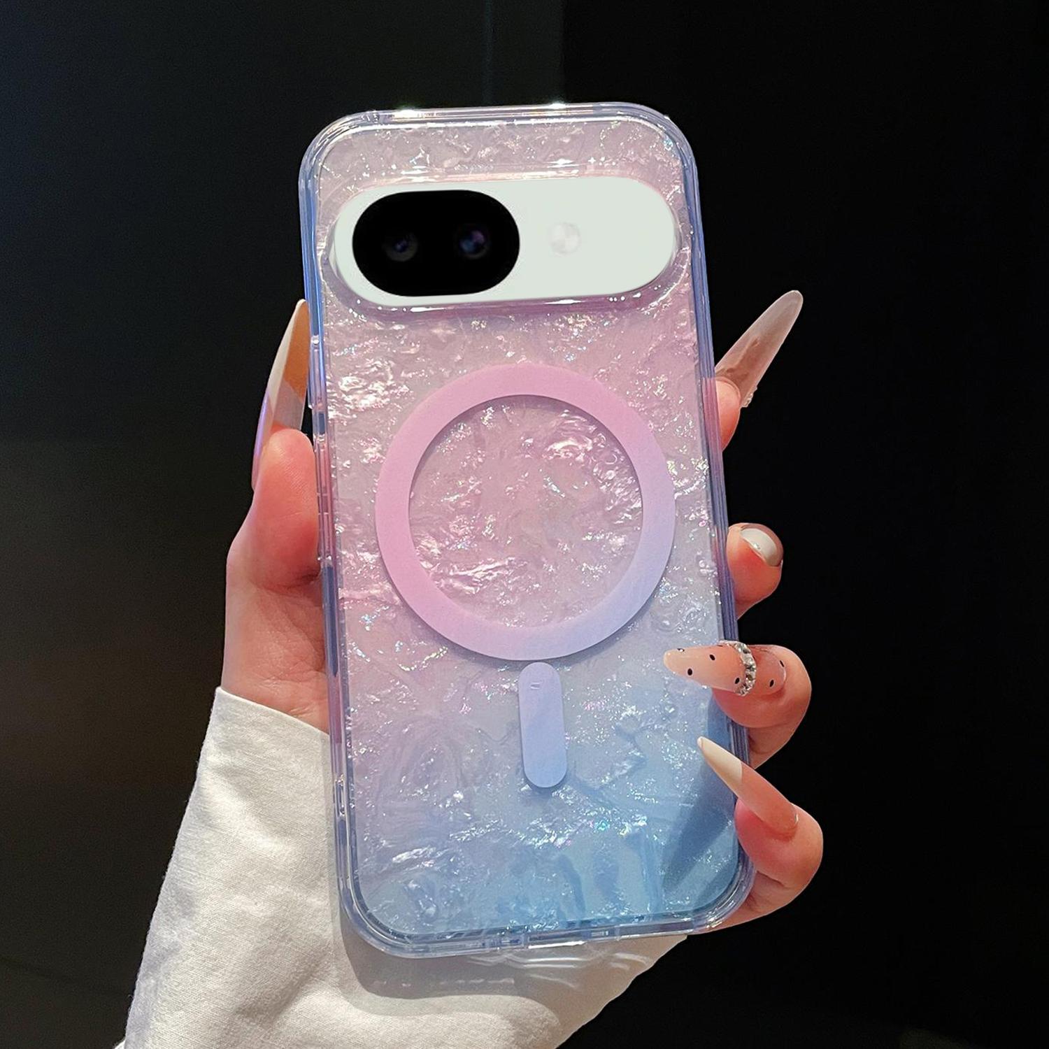 For Google Pixel 10a Dreamy Ocean Gradient Magnetic Phone Case(Dreamy Pink) - Shopkiz.com