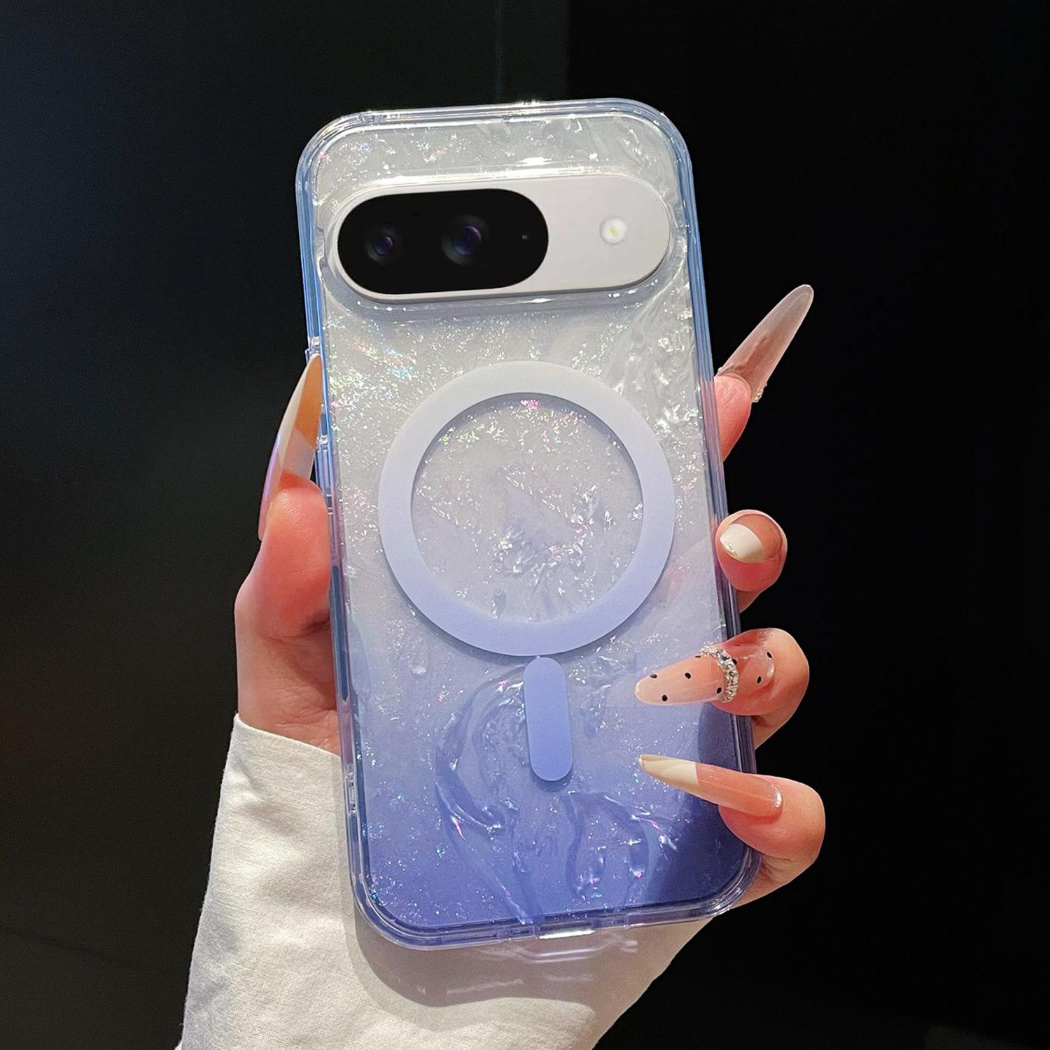 For Google Pixel 9 / 9 Pro Dreamy Ocean Gradient Magnetic Phone Case(Aurora Purple) - Shopkiz.com