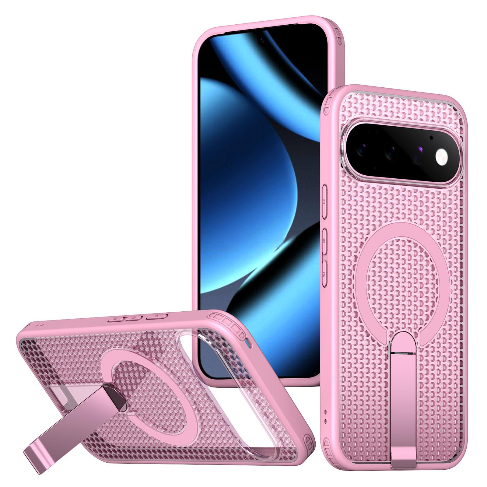For Google Pixel 11 Pro Kalebol Honeycomb Cooling MagSafe Holder Phone Case(Cherry Blossom Pink) - Shopkiz.com