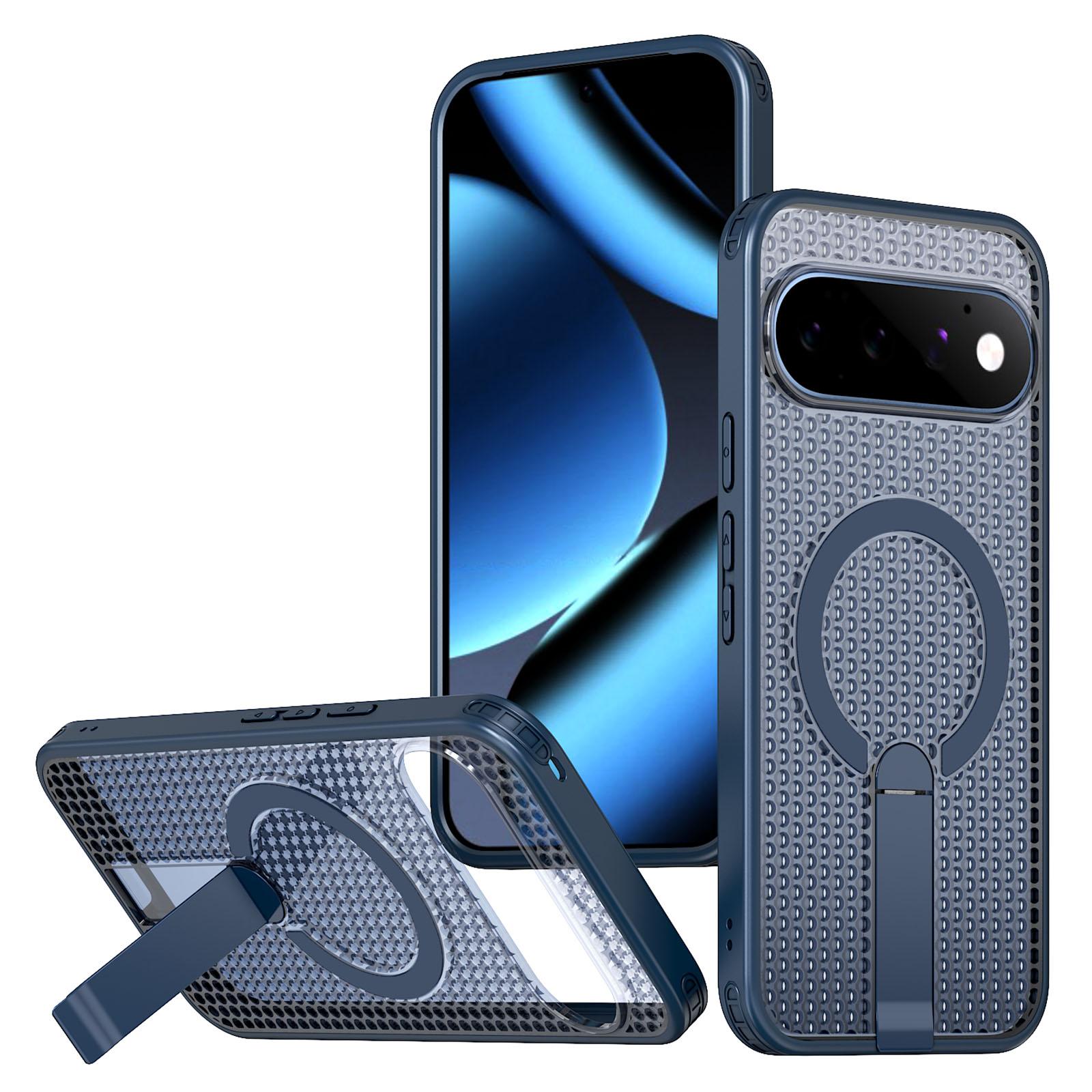 For Google Pixel 11 Kalebol Honeycomb Cooling MagSafe Holder Phone Case(Blue) - Shopkiz.com