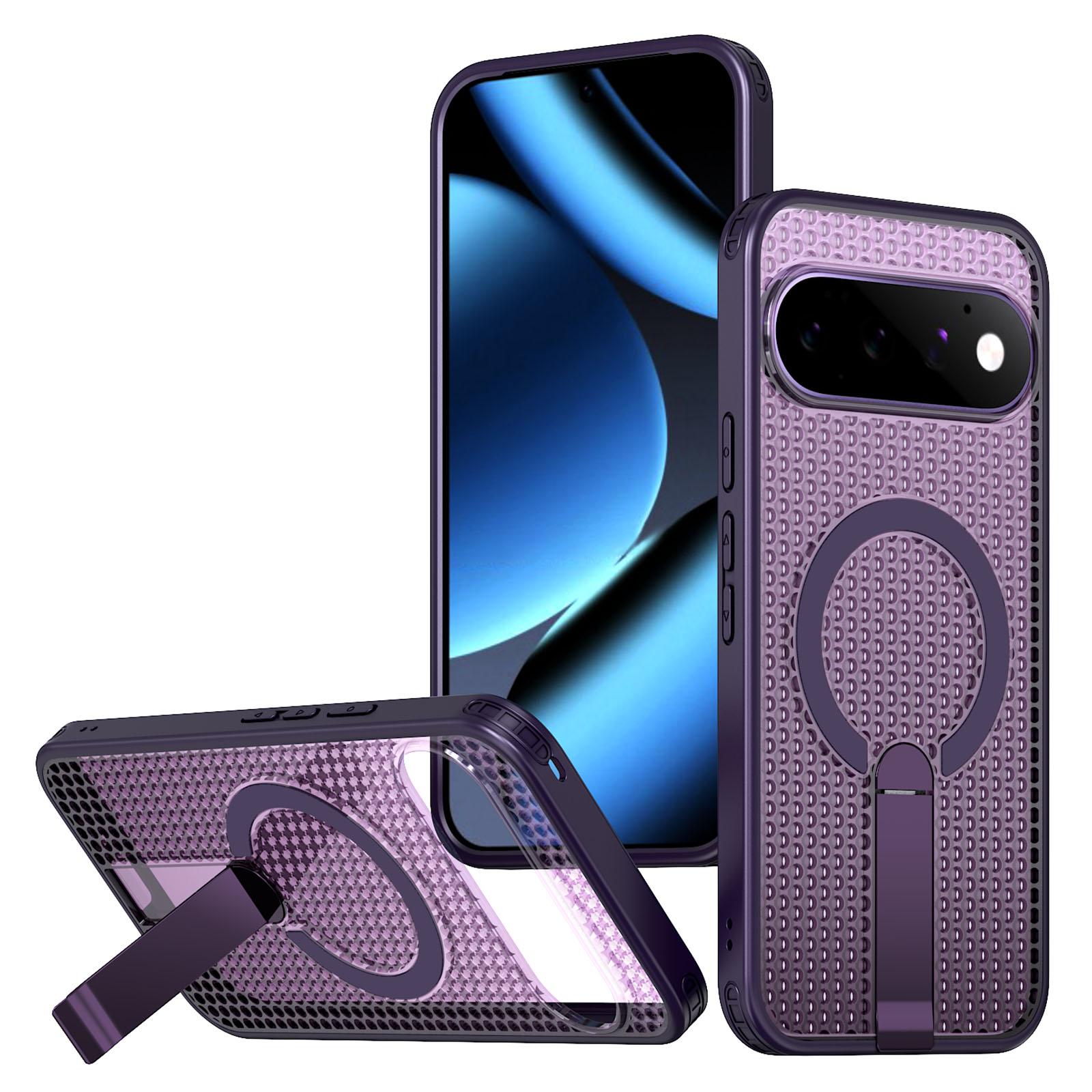 For Google Pixel 11 Kalebol Honeycomb Cooling MagSafe Holder Phone Case(Purple) - Shopkiz.com
