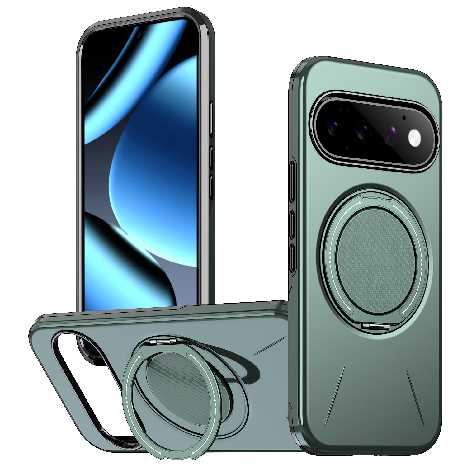 For Google Pixel 11 Kalebol Magnetic MagSafe Rotation Holder PC Phone Case(Grey Green) - Shopkiz.com