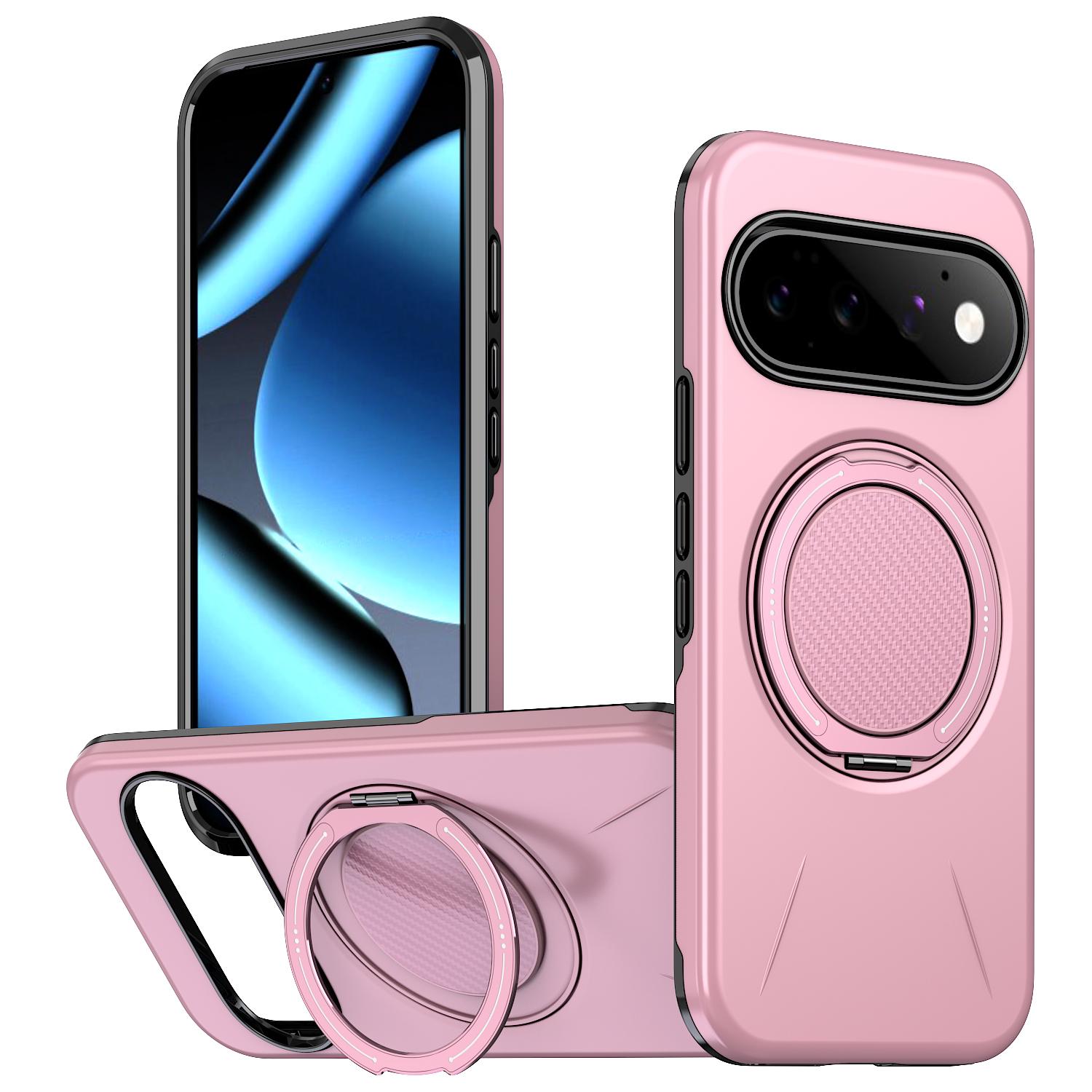 For Google Pixel 11 Kalebol Magnetic MagSafe Rotation Holder PC Phone Case(Pink) - Shopkiz.com