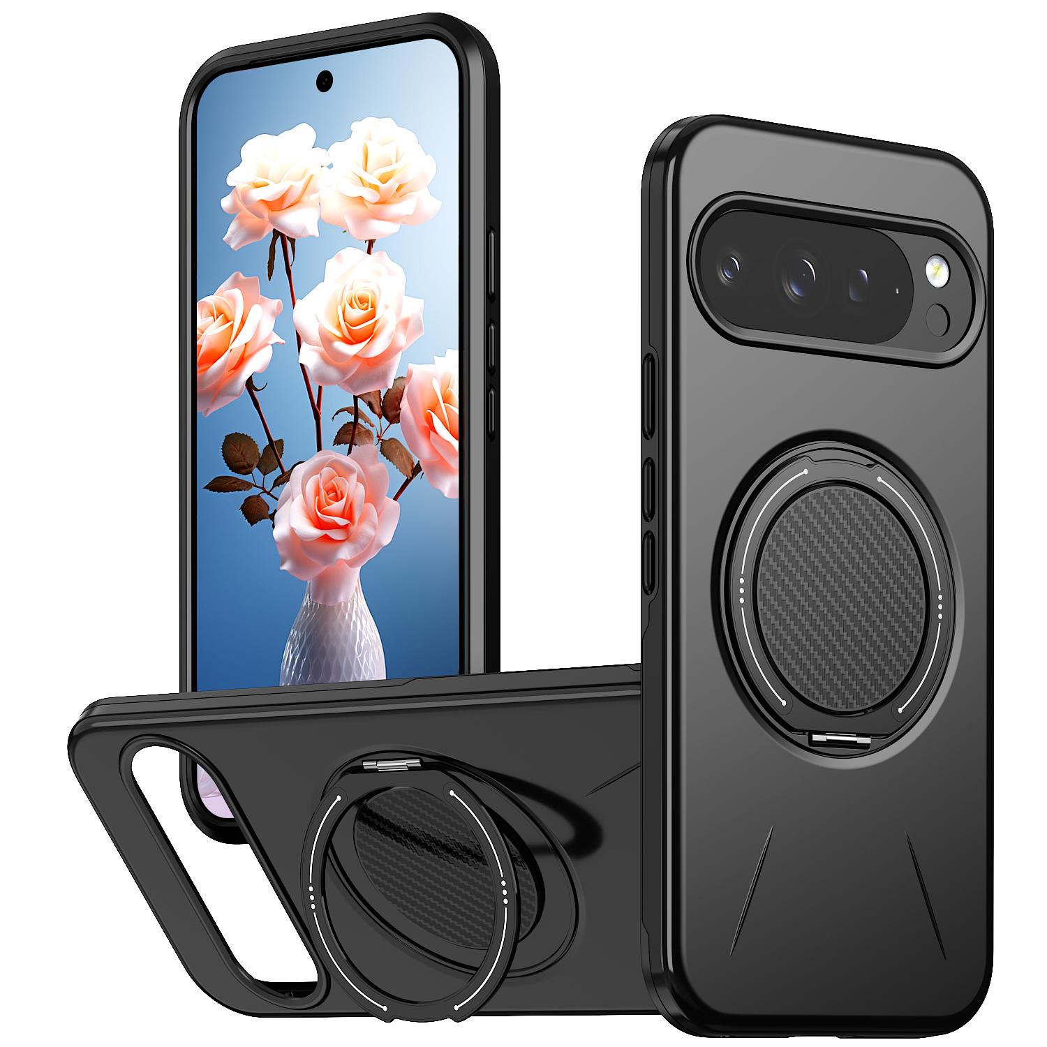 For Google Pixel 10 Pro XL Kalebol Magnetic MagSafe Rotation Holder PC Phone Case(Black) - Shopkiz.com