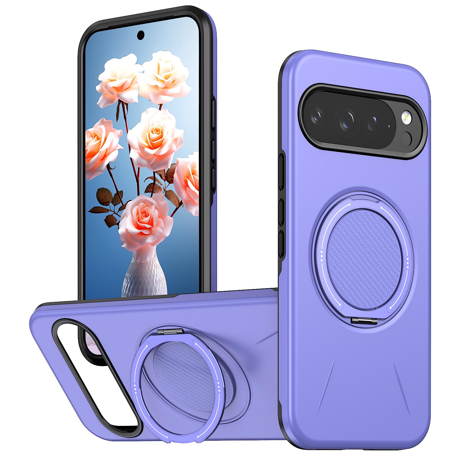 For Google Pixel 10 Pro Kalebol Magnetic MagSafe Rotation Holder PC Phone Case(Lilac) - Shopkiz.com