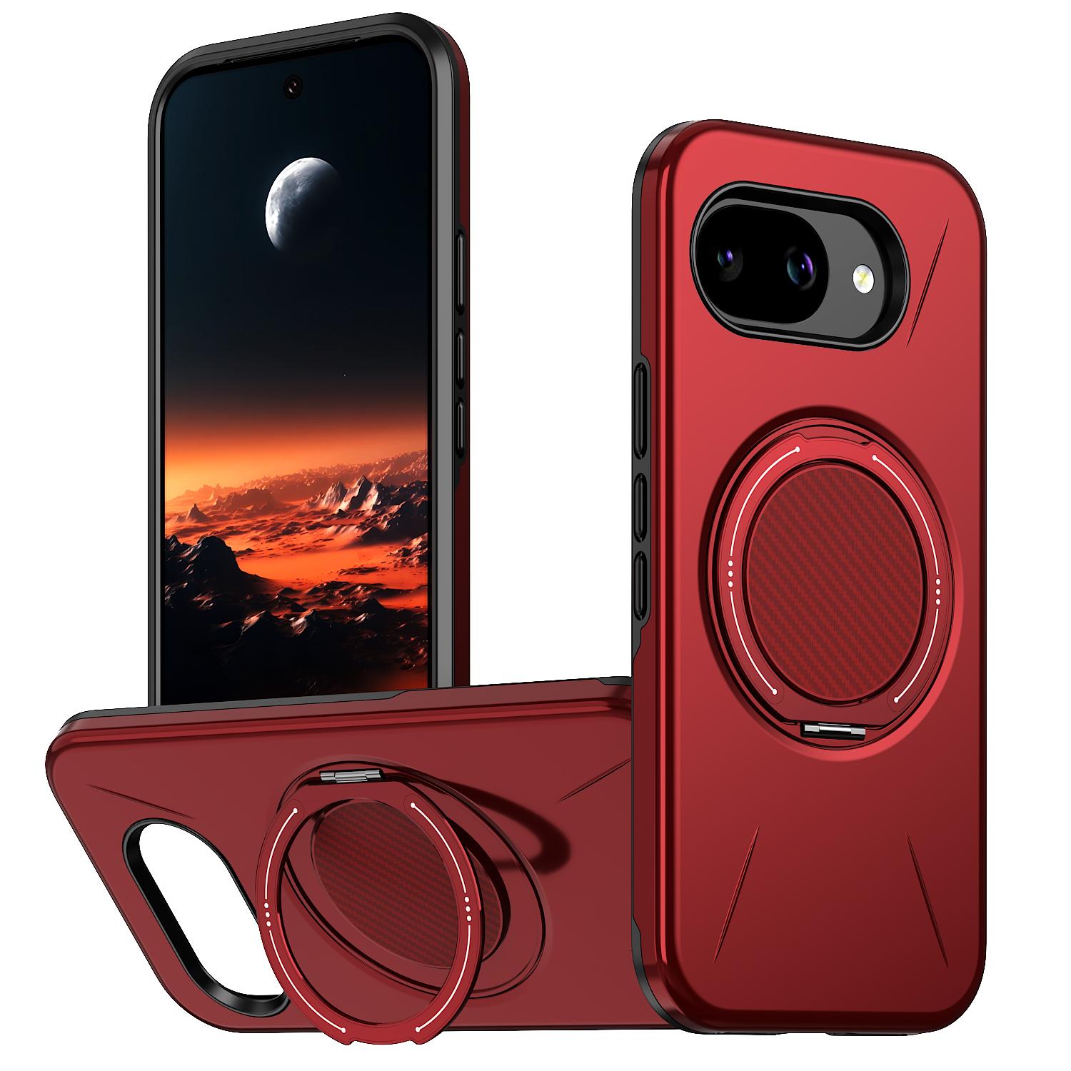 For Google Pixel 10a Kalebol Magnetic MagSafe Rotation Holder PC Phone Case(Red) - Shopkiz.com